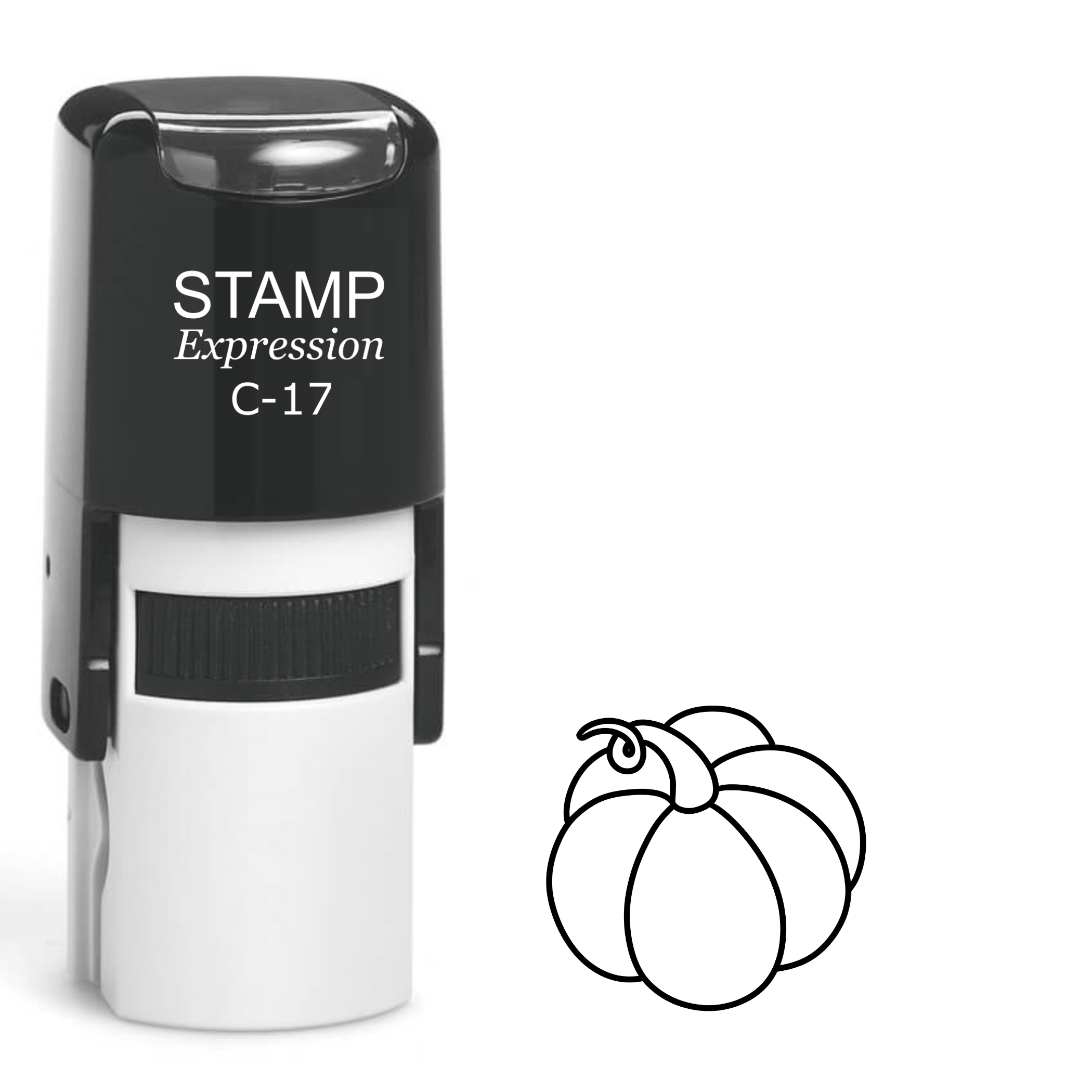 Pumpkin with twisted stem Self Inking Rubber Stamp (SH-63103)