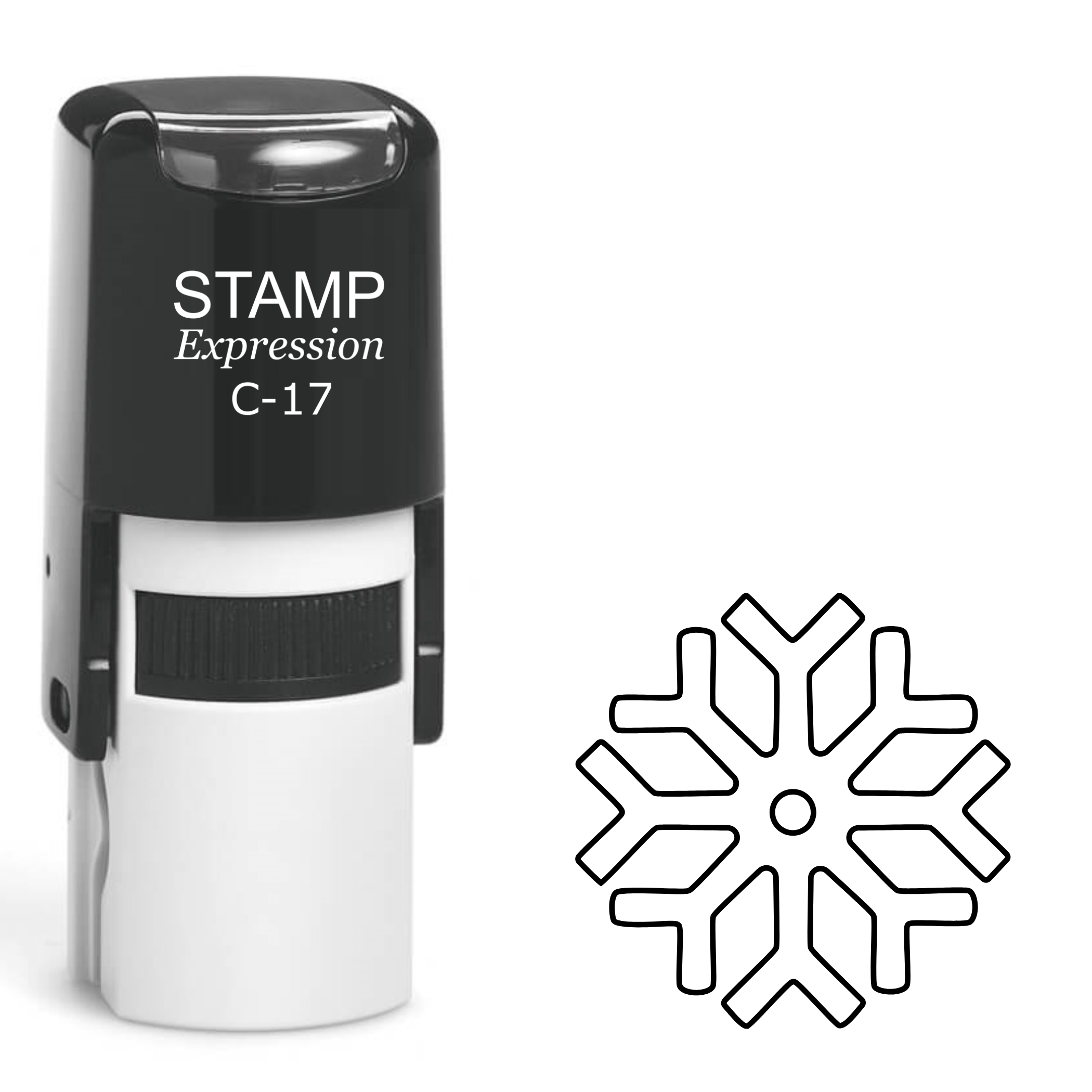 Simple snowflake outline Self Inking Rubber Stamp (SH-63111)