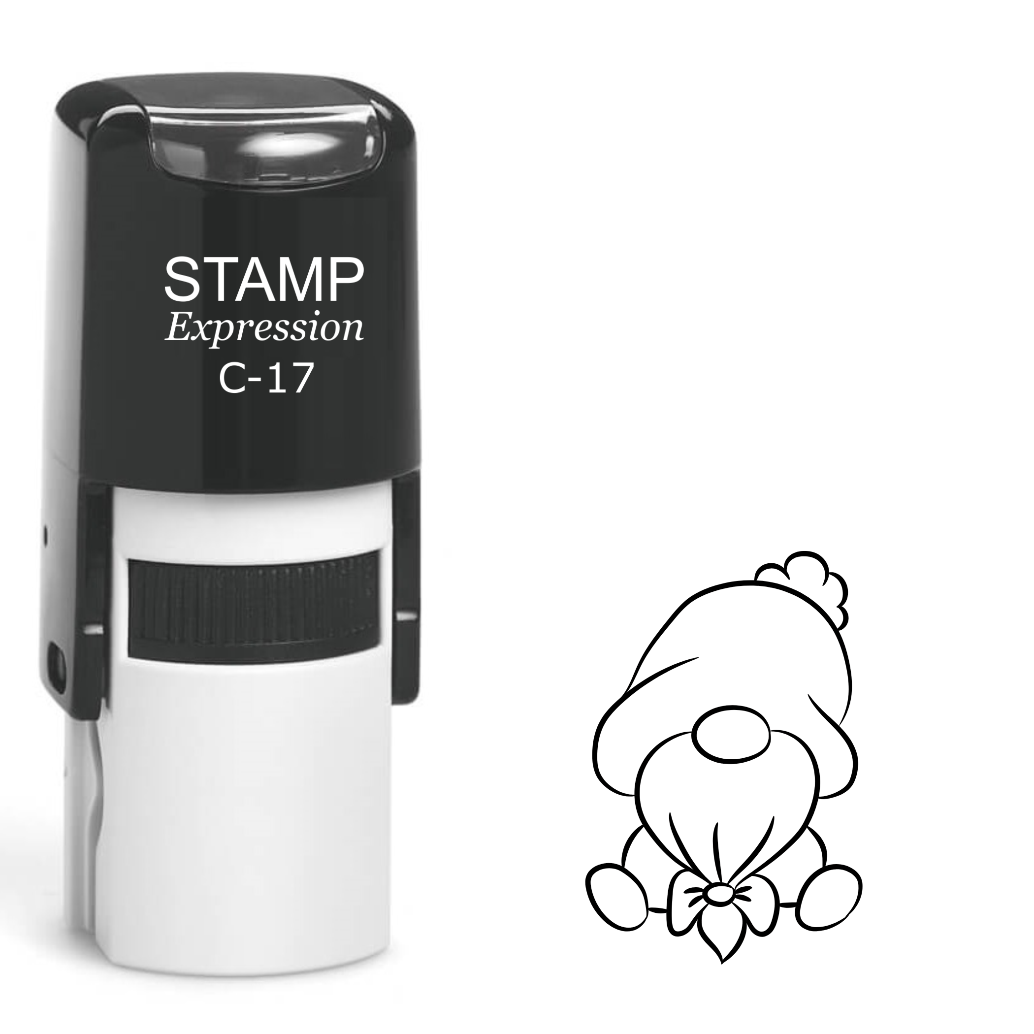 Baby gnome with bow and beard Halloween Self Inking Rubber Stamp (SH-63113)