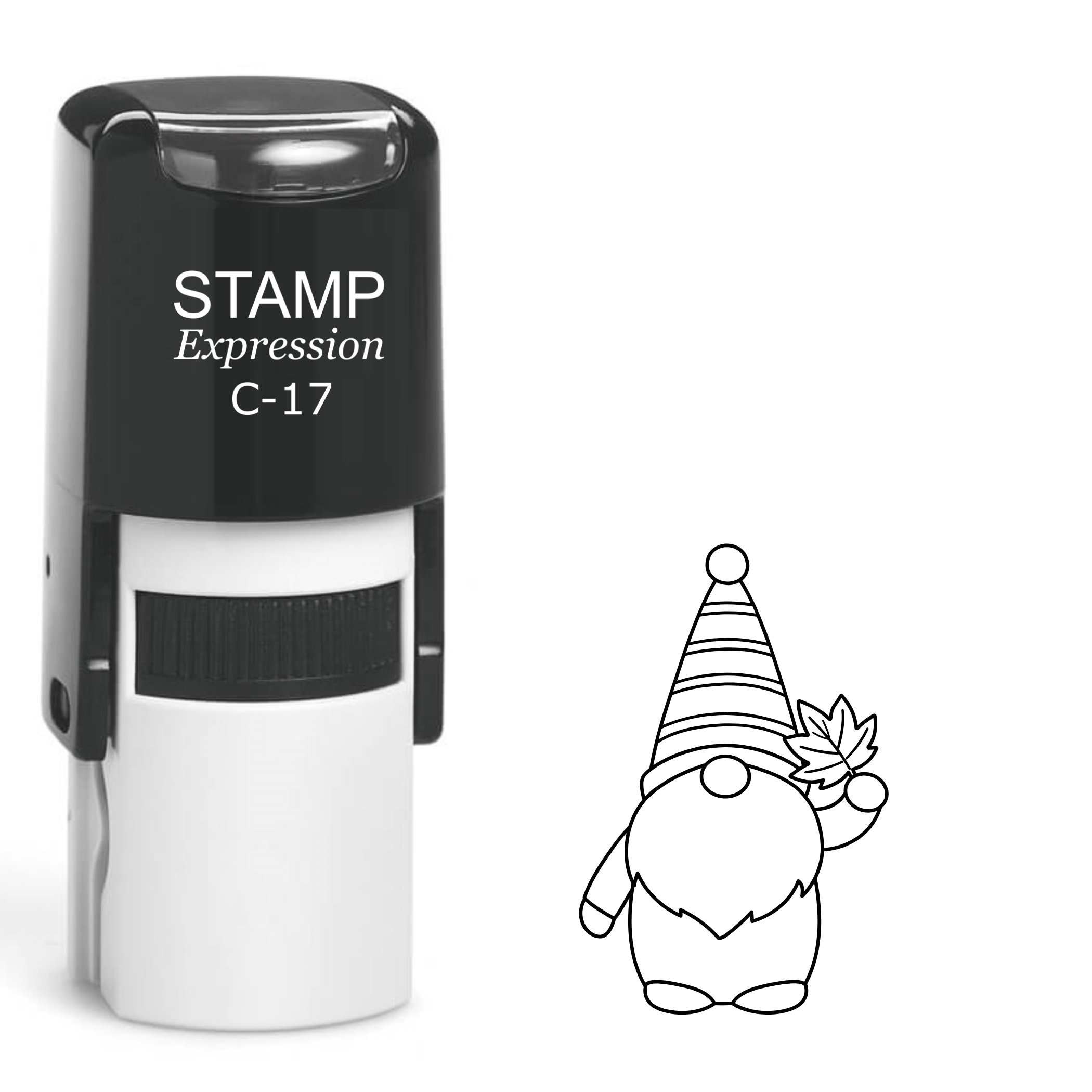 Fall gnome with maple leaf Self Inking Rubber Stamp (SH-63116)