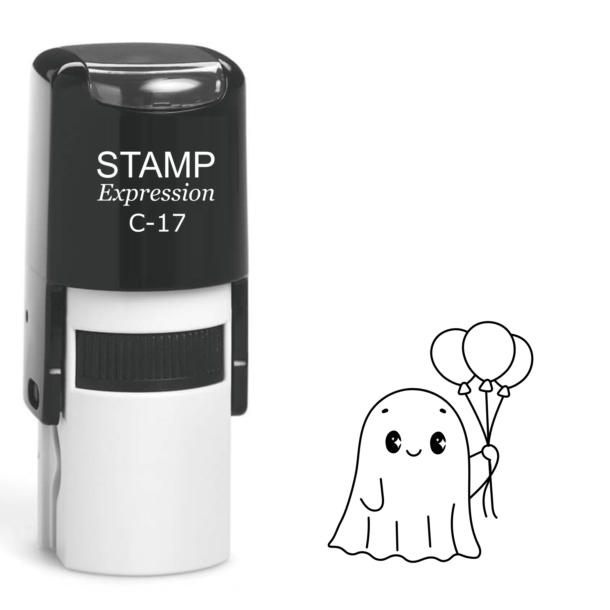 Cute ghost holding balloons Self Inking Rubber Stamp (SH-63120)