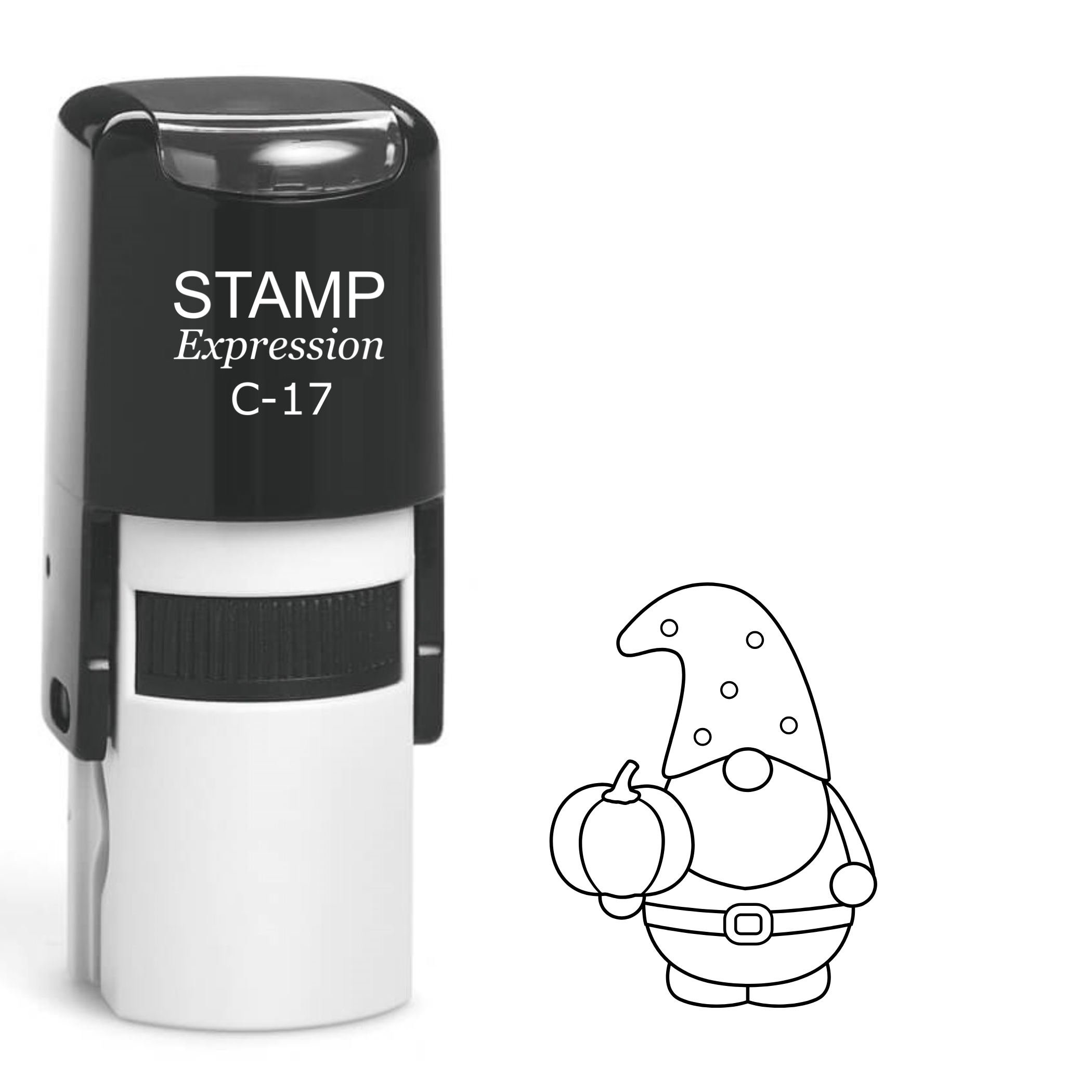 Halloween gnome with pumpkin Self Inking Rubber Stamp (SH-63139)