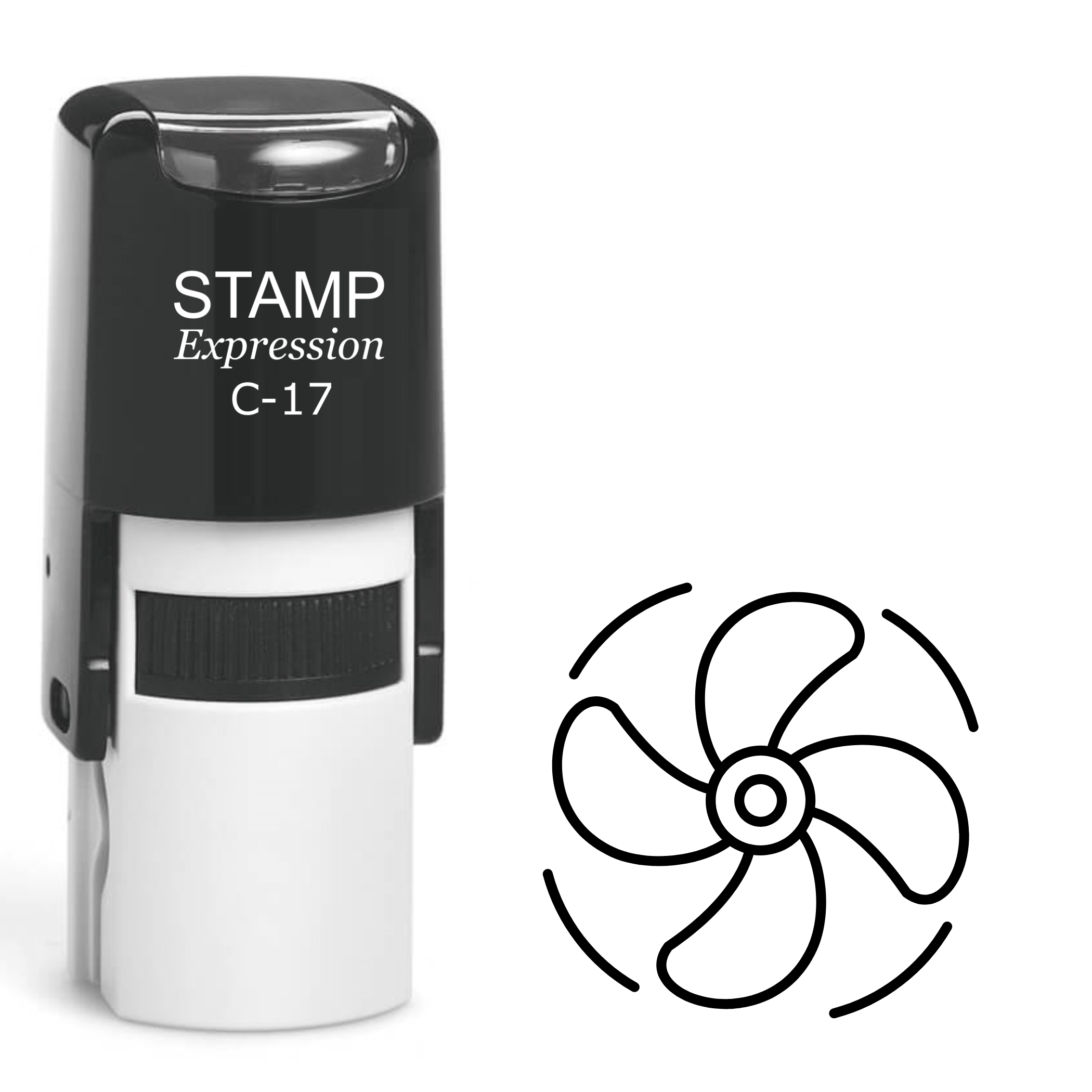 Rotating boat propeller or fan Self Inking Rubber Stamp (SH-63154)