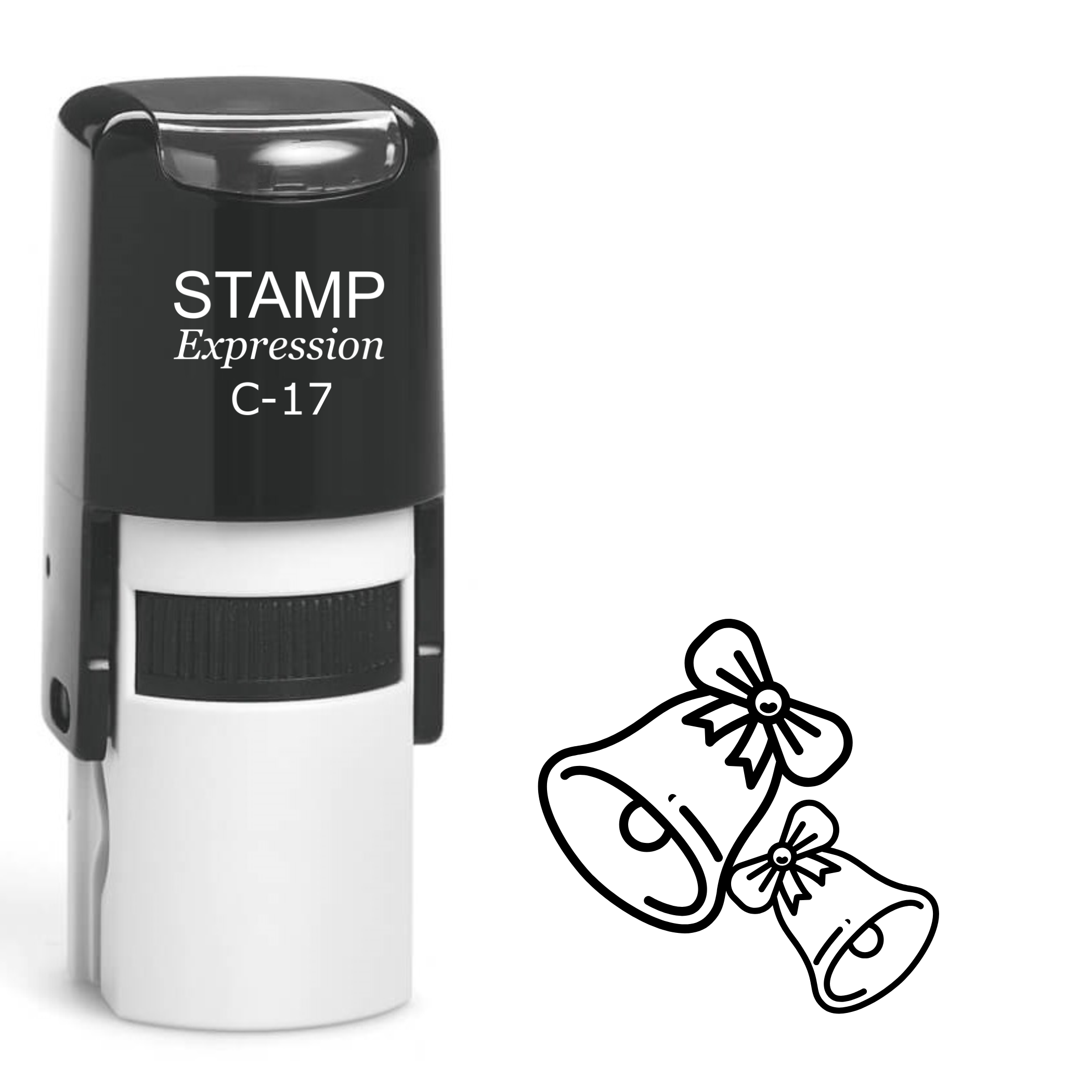 Two jingle bells Christmas Self Inking Rubber Stamp (SH-63172)