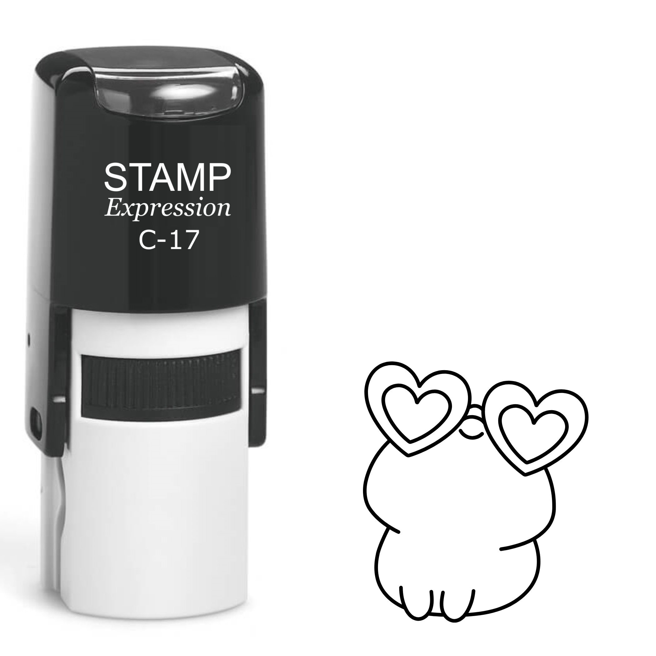 Cute frog with heart eyes Self Inking Rubber Stamp (SH-63184)