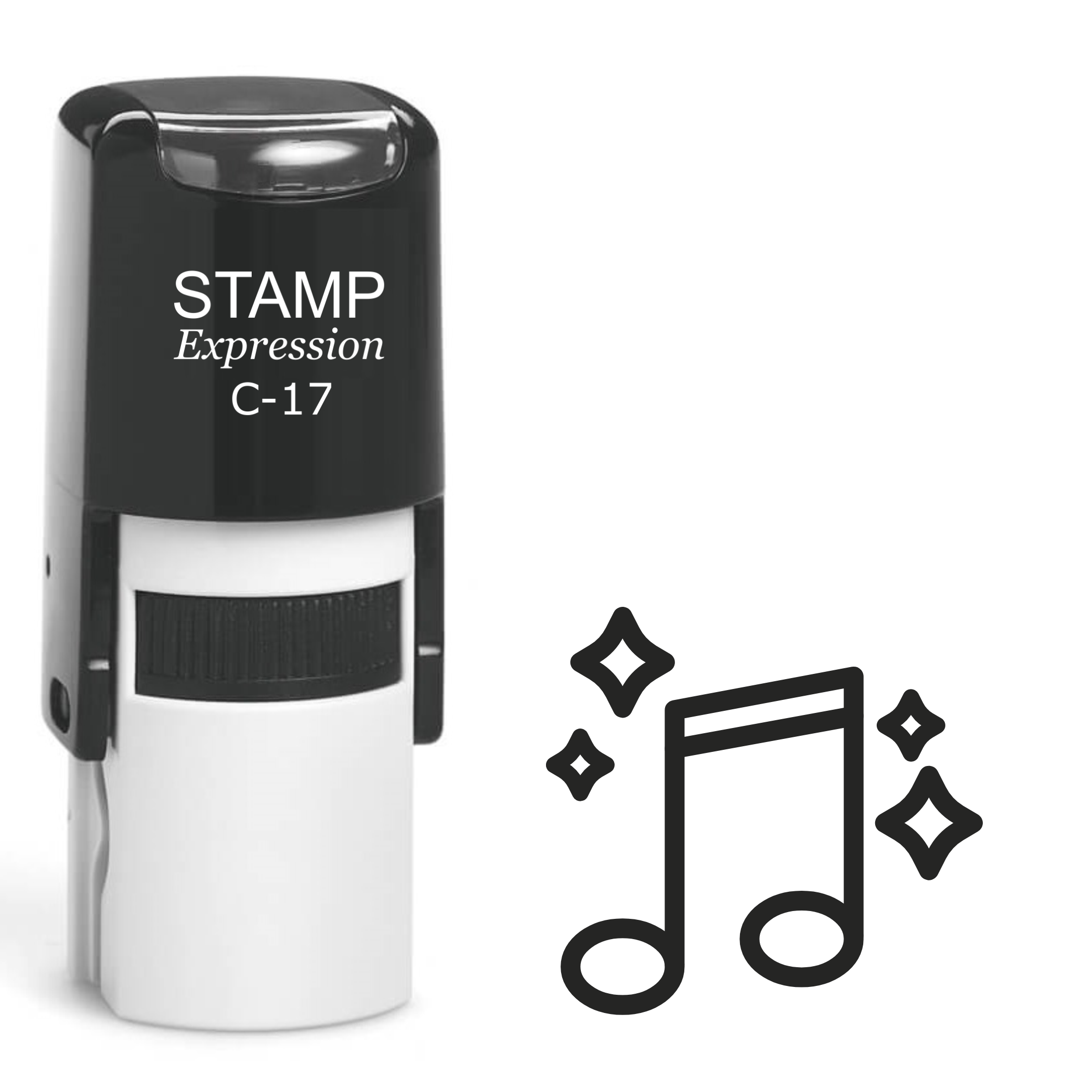 Sixteenth notes with stars music Self Inking Rubber Stamp (SH-63191)