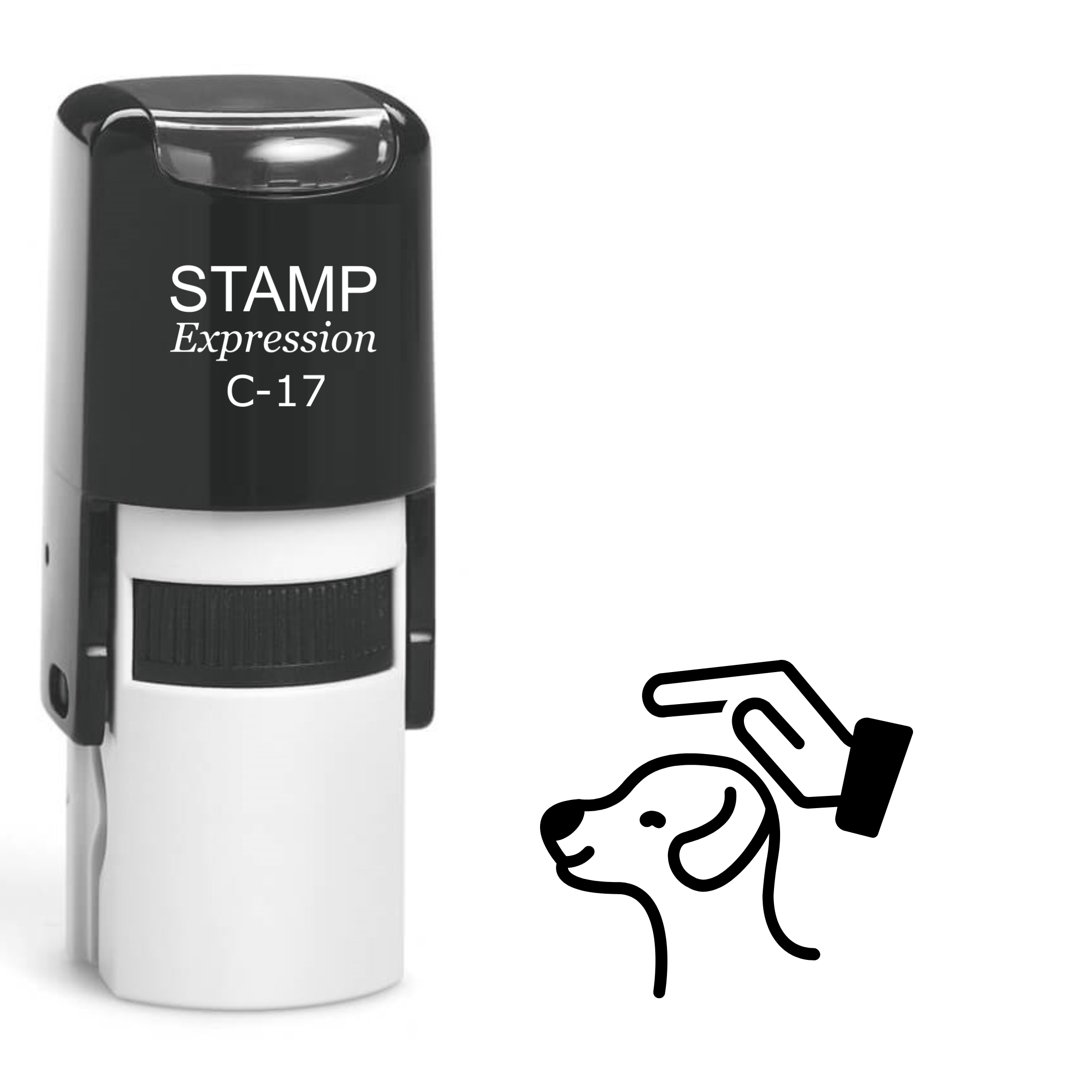 Hand petting dog Self Inking Rubber Stamp (SH-63205)