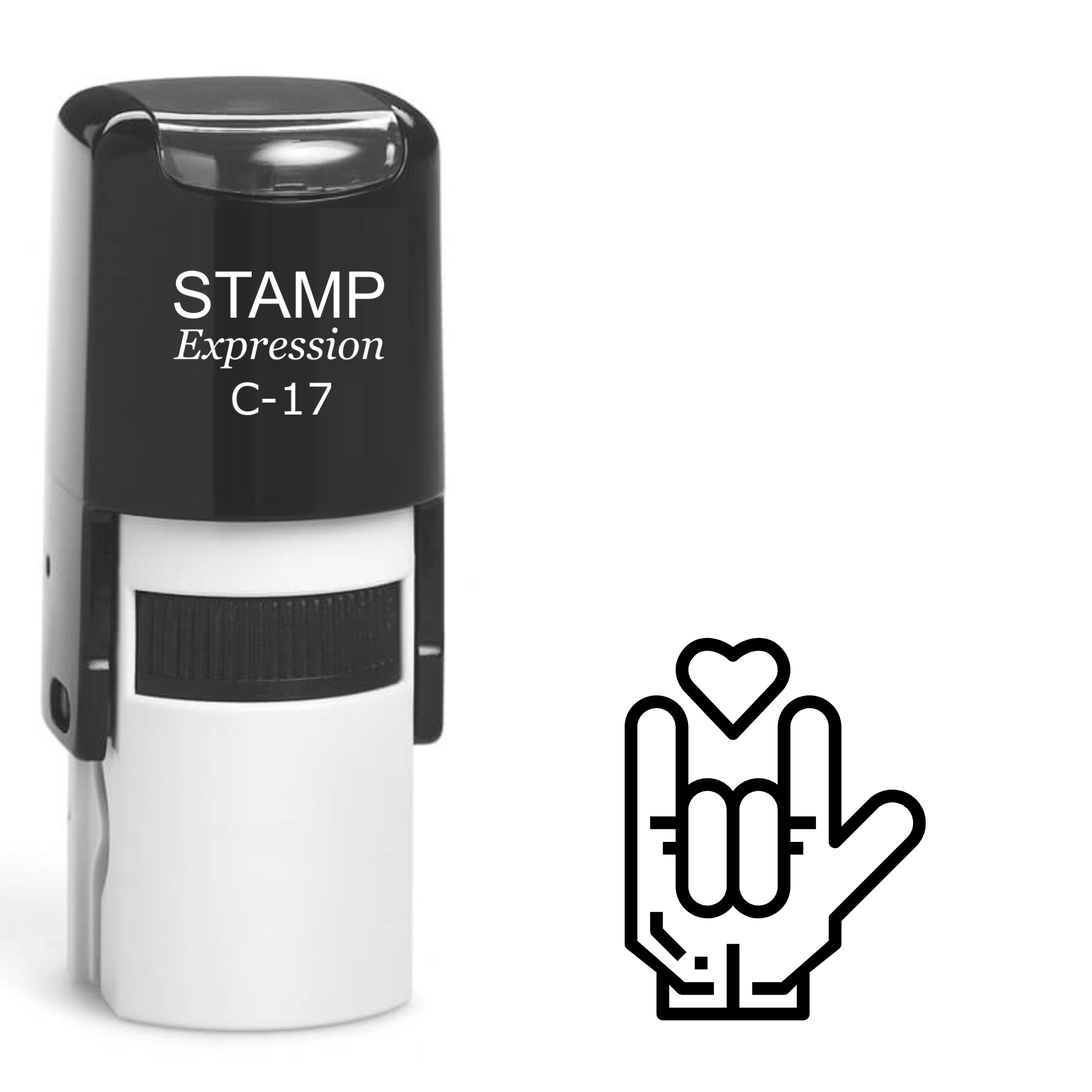 Heavy metal hand sign outline Self Inking Rubber Stamp (SH-63226)