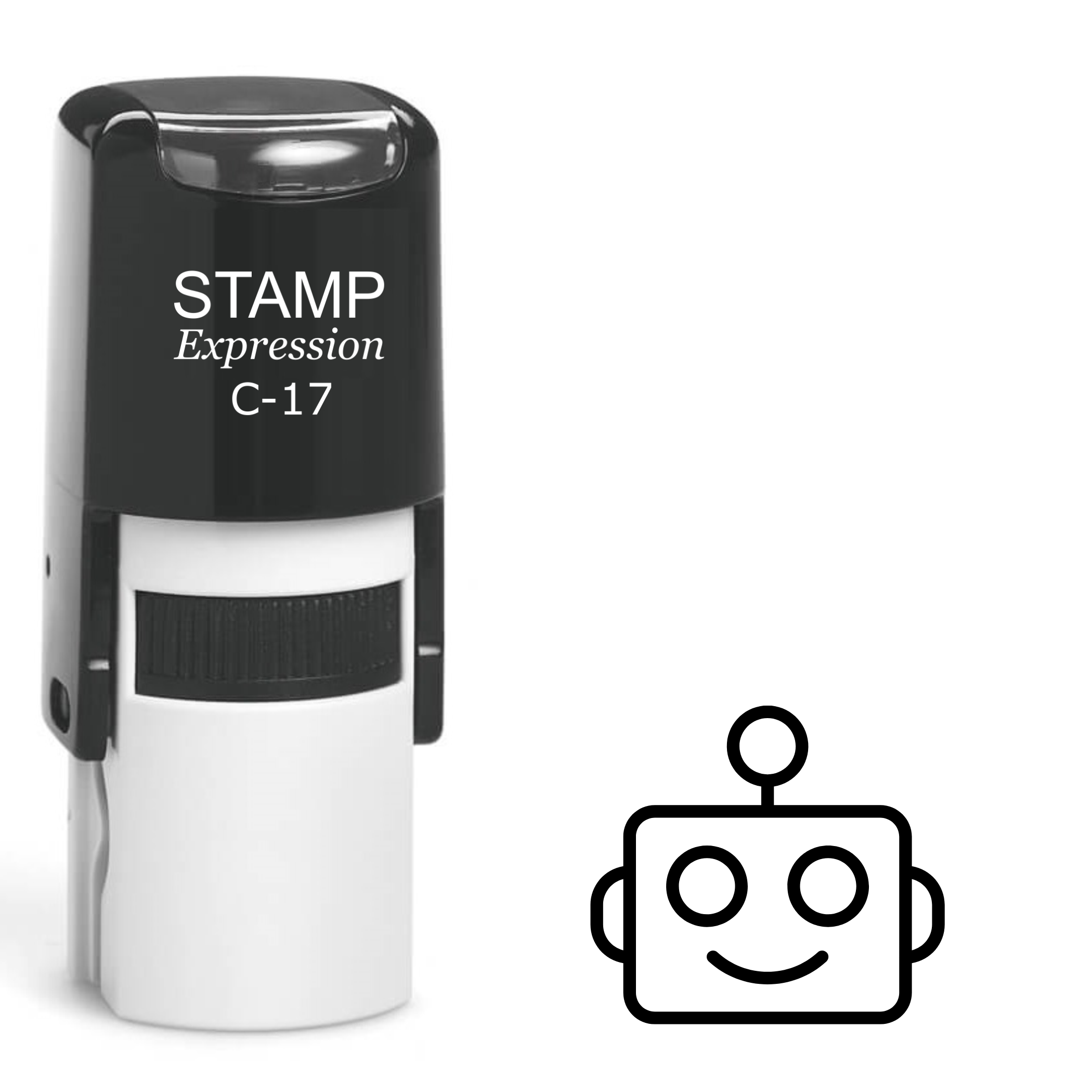 Cute square robot head outline Self Inking Rubber Stamp (SH-63236)