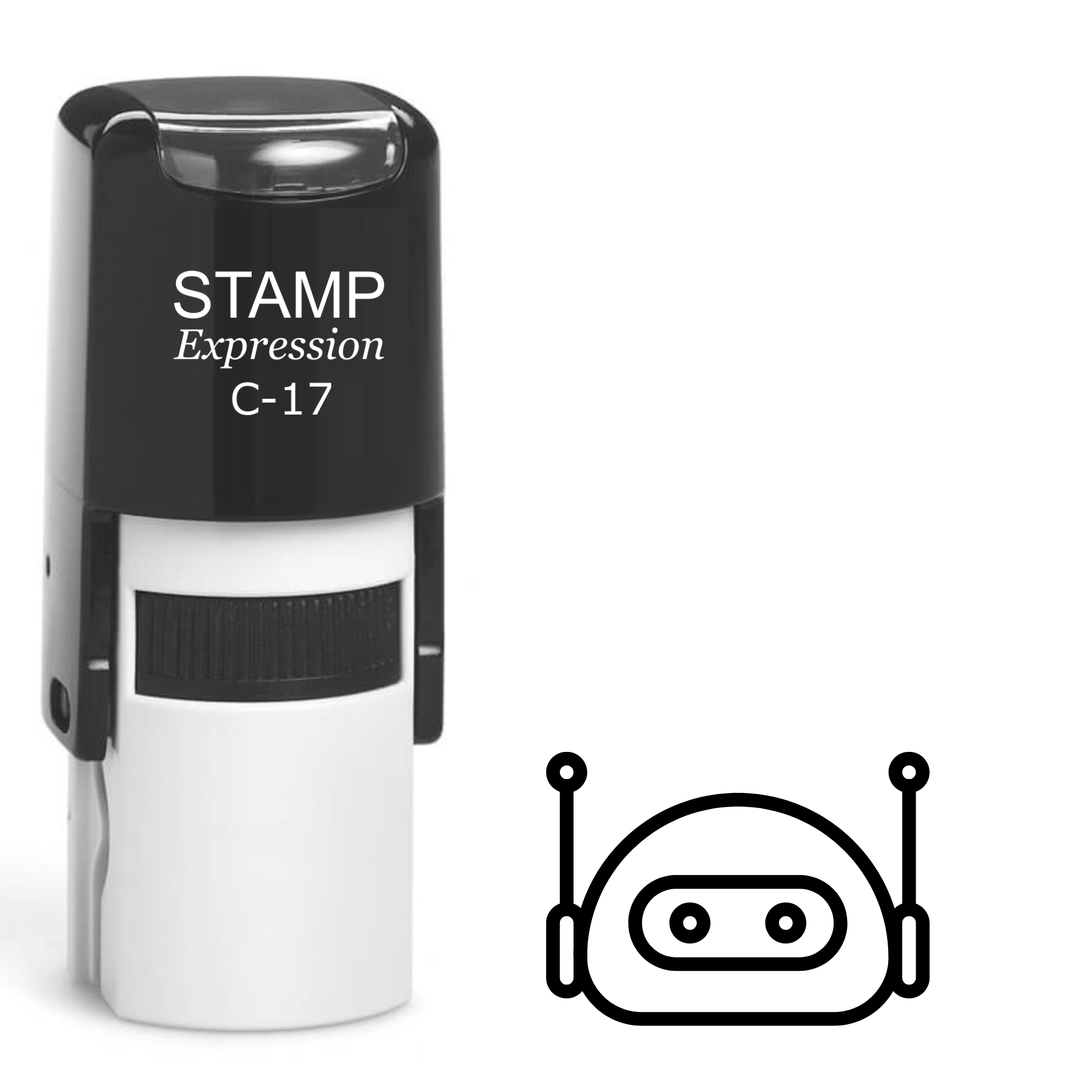 Cute robot head outline Self Inking Rubber Stamp (SH-63238)