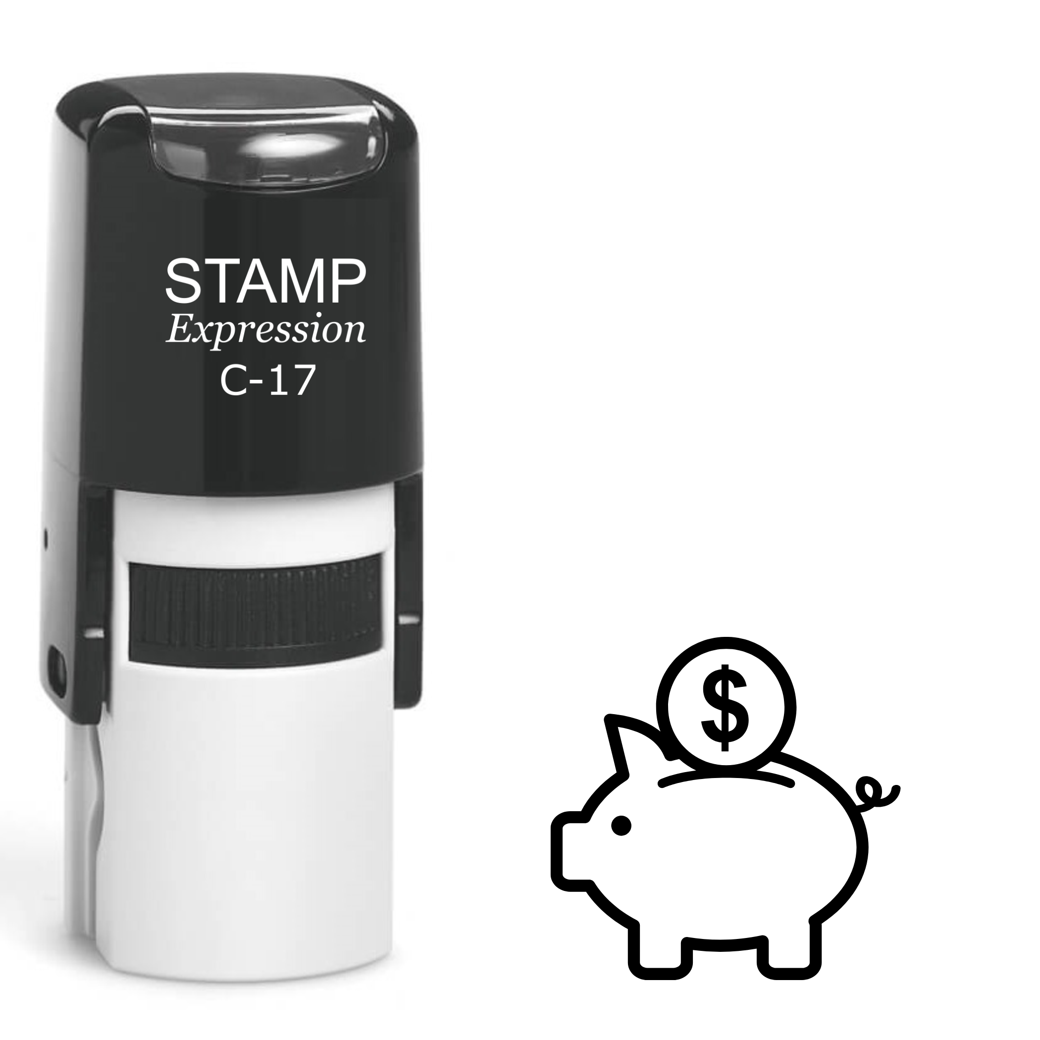 Piggy bank with dollar sign Self Inking Rubber Stamp (SH-63240)