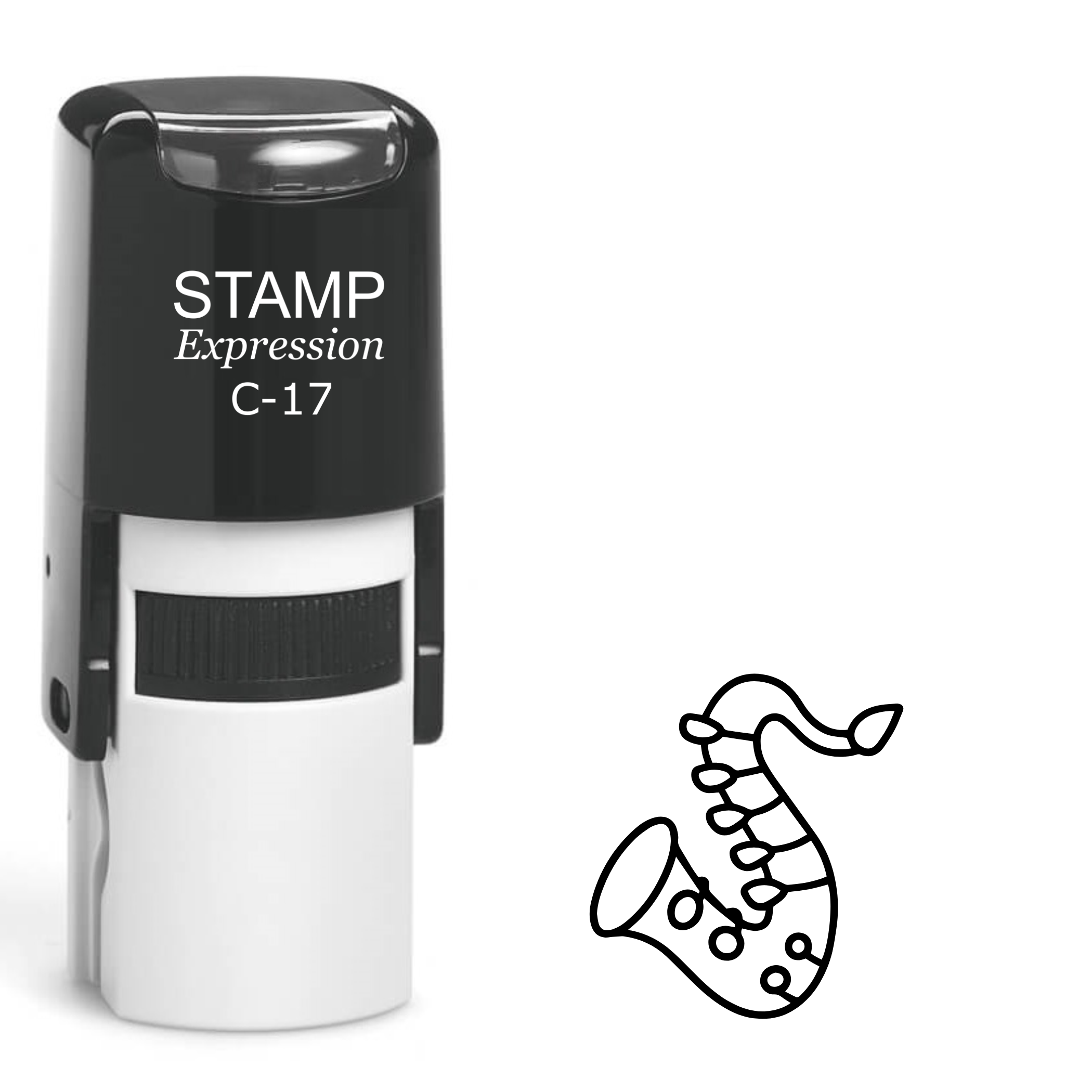 Saxophone outline Self Inking Rubber Stamp (SH-63248)