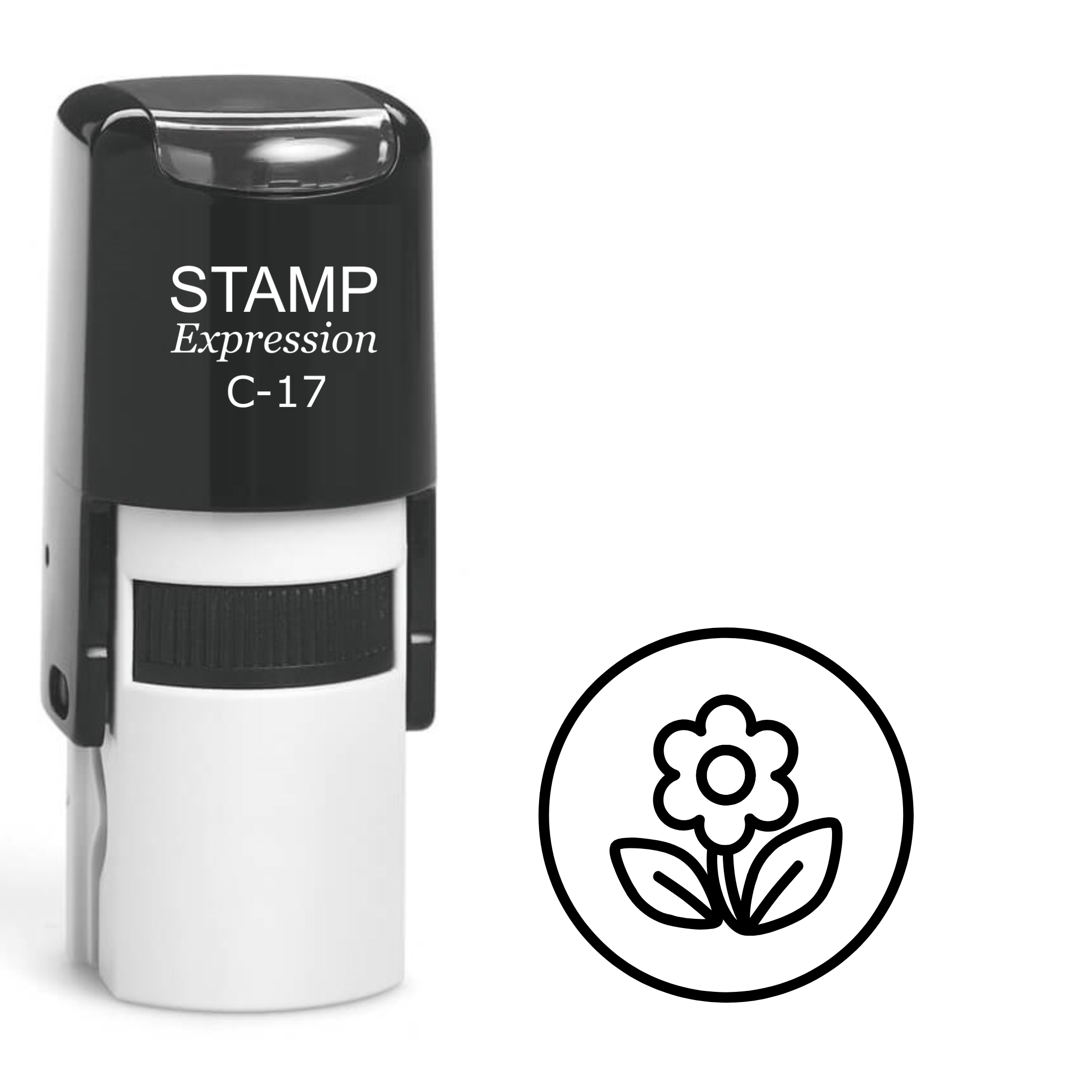 Flower in circle Self Inking Rubber Stamp (SH-63249)
