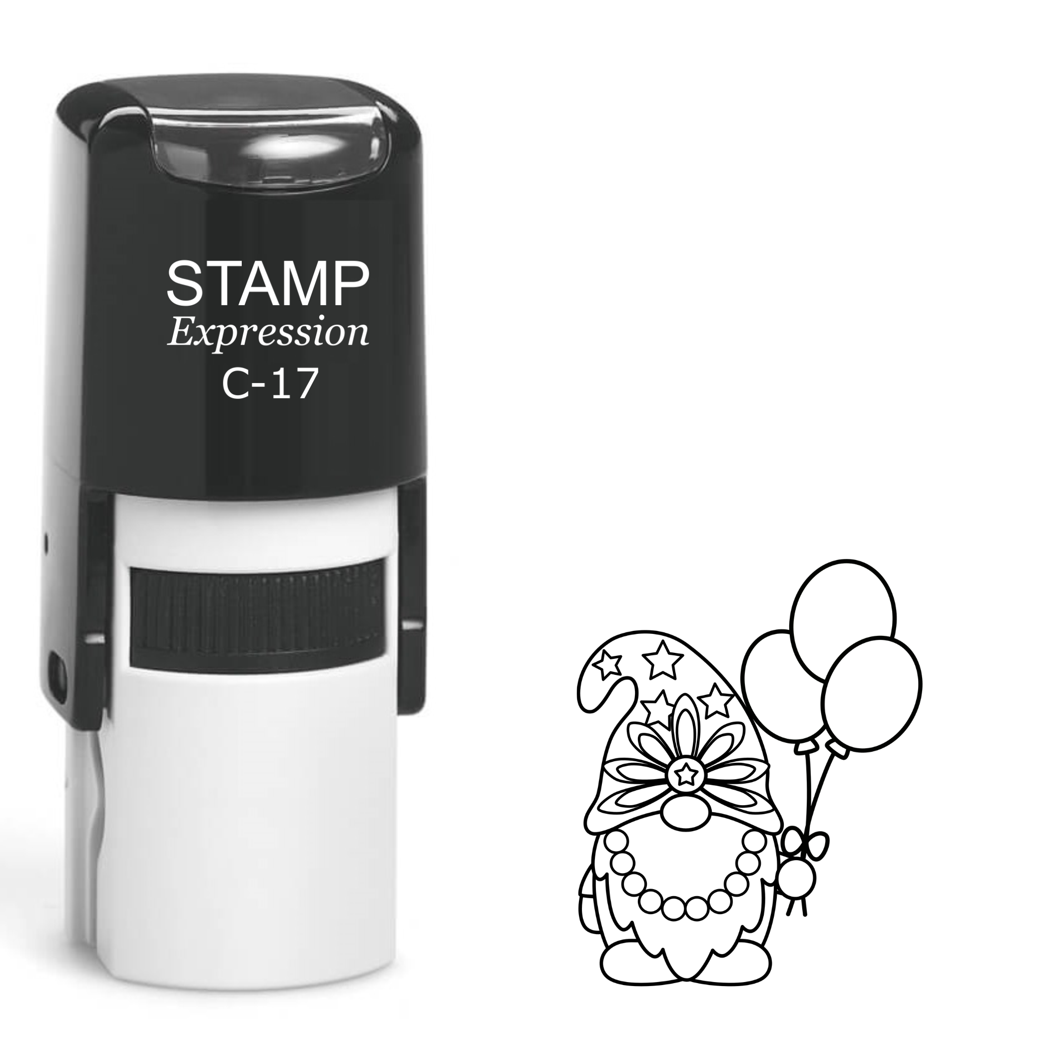 Patriotic gnome with balloons Self Inking Rubber Stamp (SH-63250)