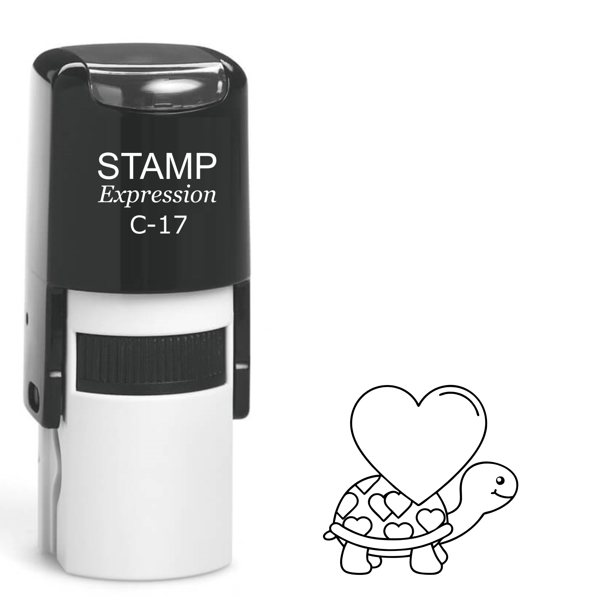 Cute turtle with big heart Self Inking Rubber Stamp (SH-63251)
