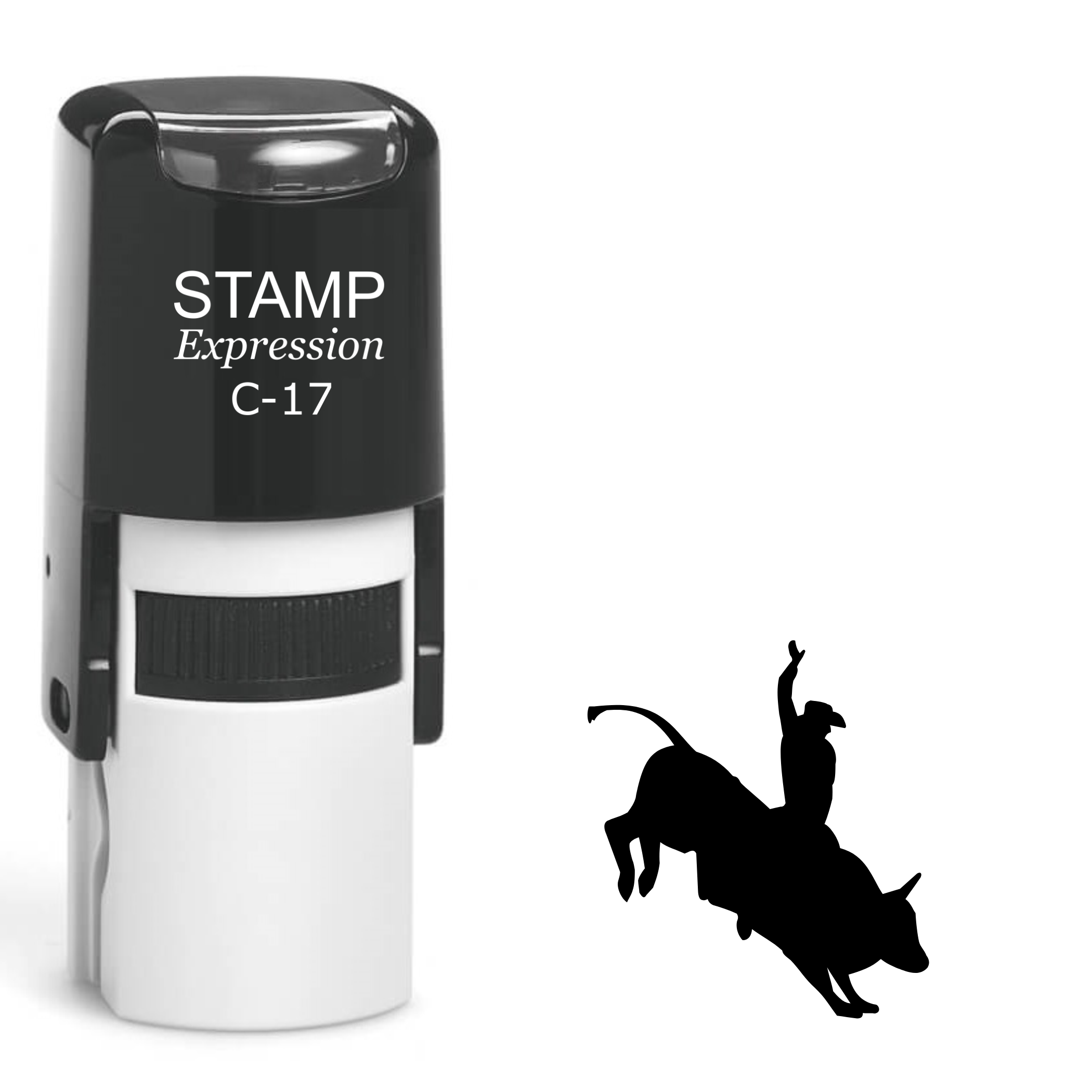 Rodeo bull and cowboy western Self Inking Rubber Stamp (SH-63261)