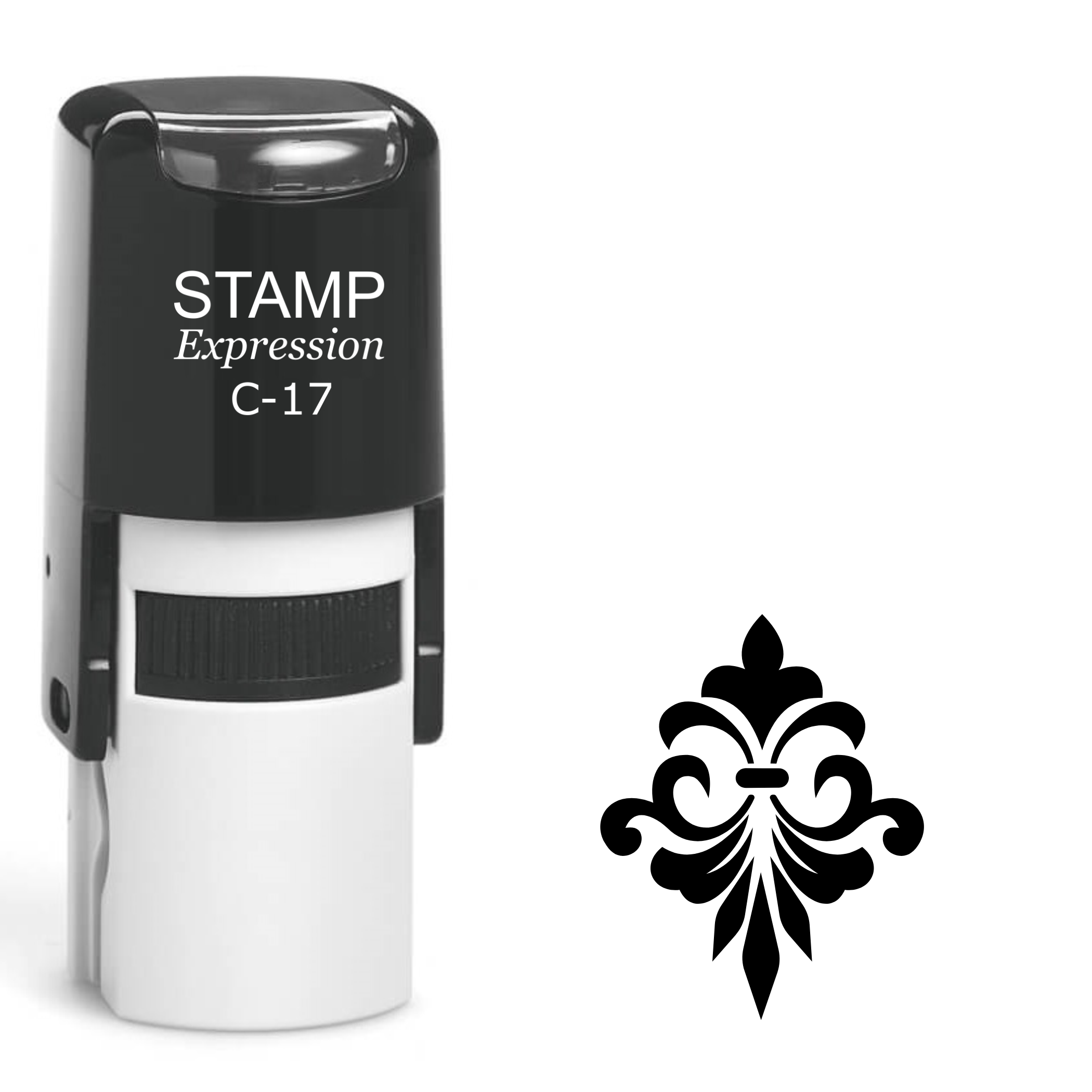 Whimsical fleur-de-lis Self Inking Rubber Stamp (SH-63270)