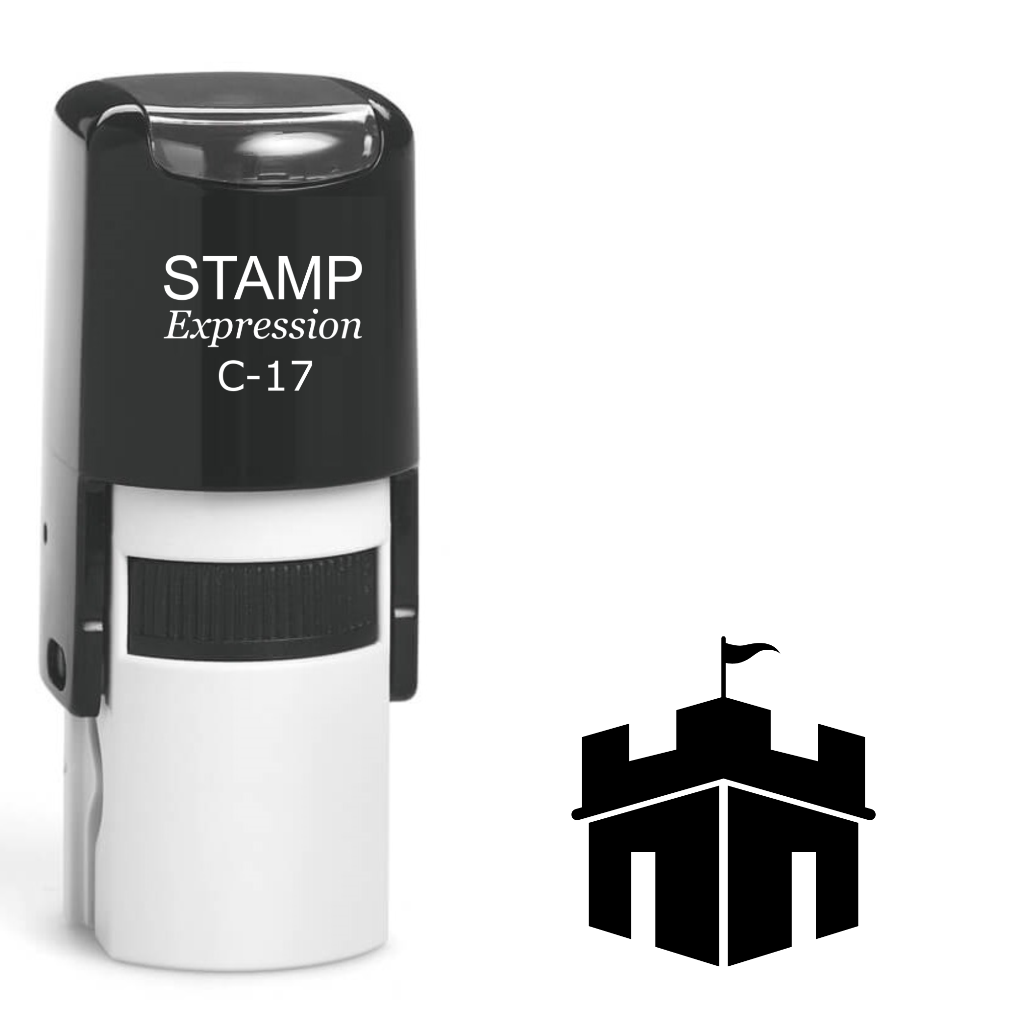 Castle tower with flag Self Inking Rubber Stamp (SH-63276)