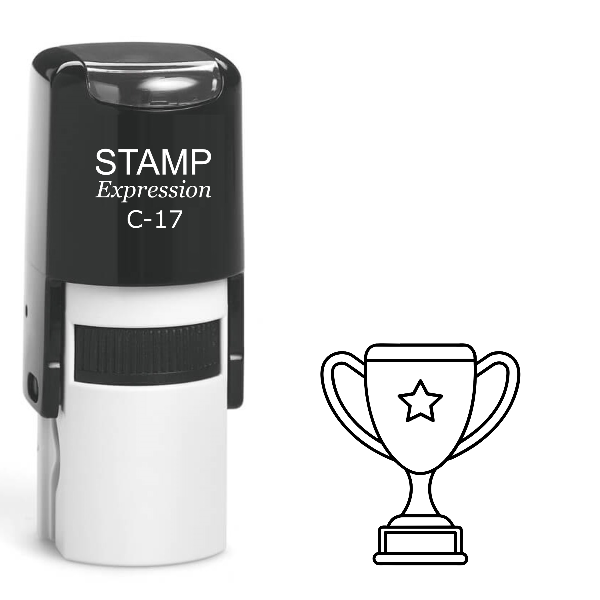 Trophy with star outline Self Inking Rubber Stamp (SH-63296)