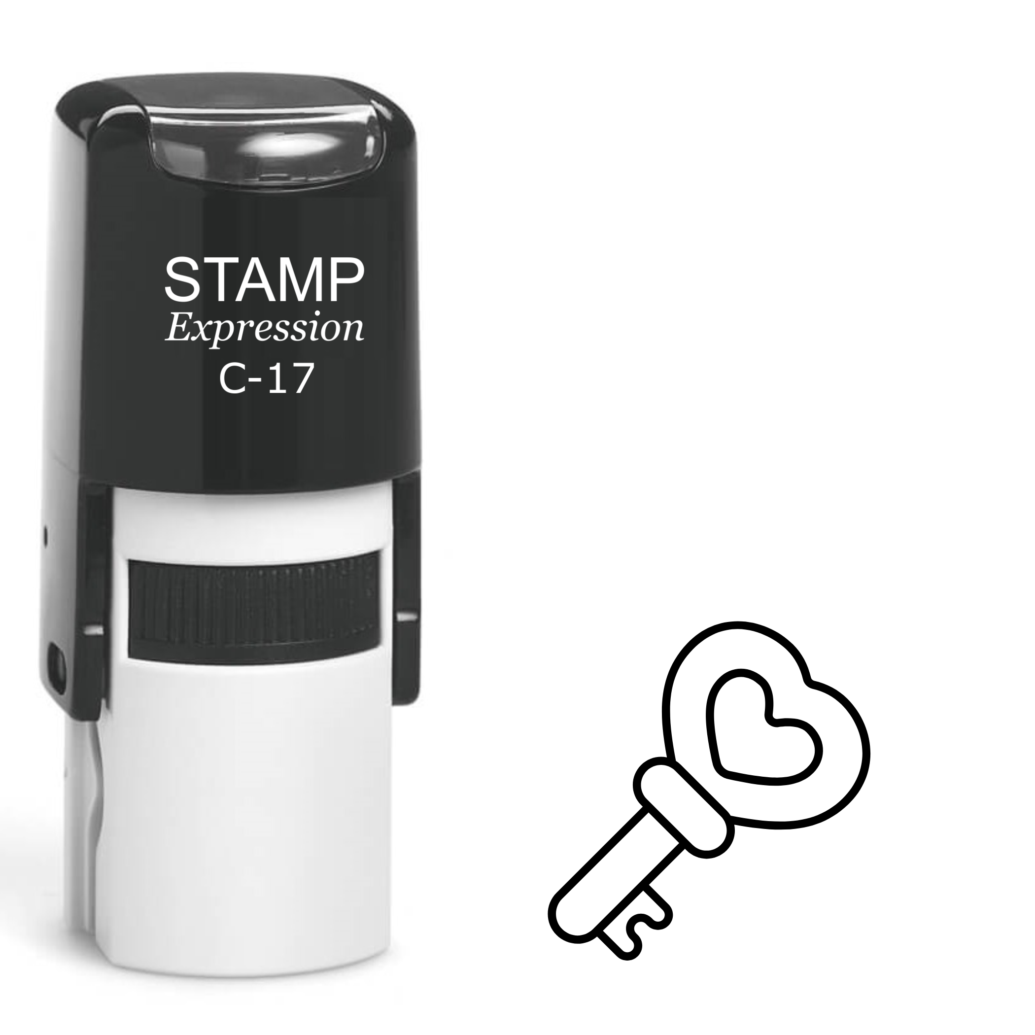 Heart key outline Self Inking Rubber Stamp (SH-63298)