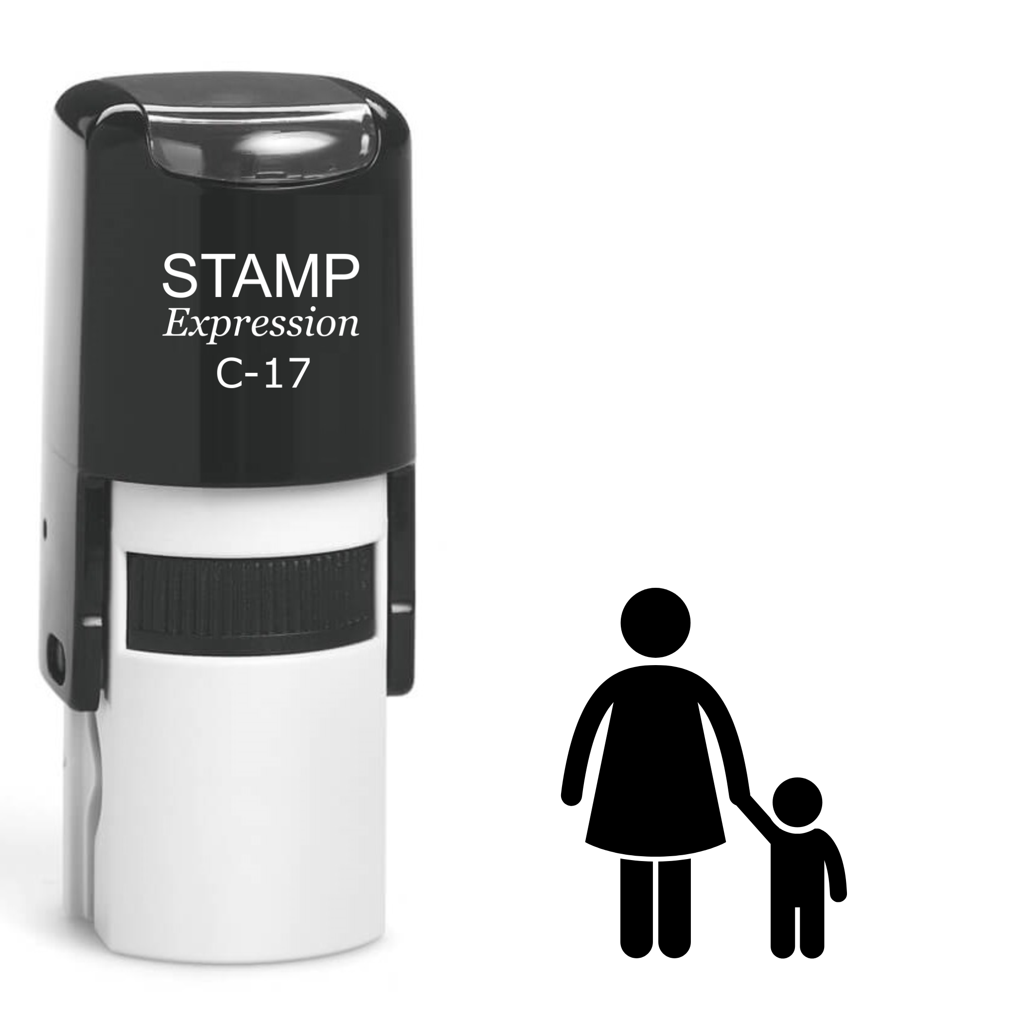 Mother and child standing Self Inking Rubber Stamp (SH-63304)