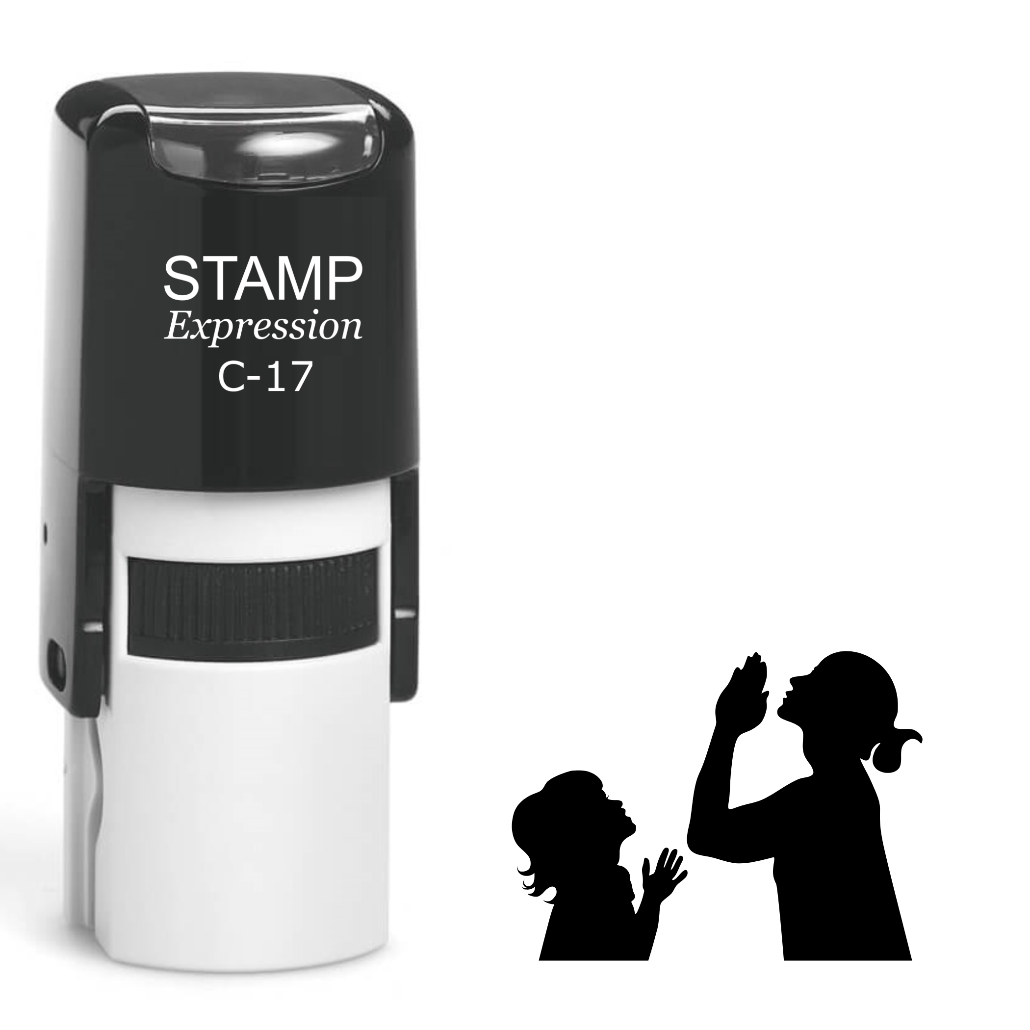 Mother and daughter praying religious Self Inking Rubber Stamp (SH-63311)