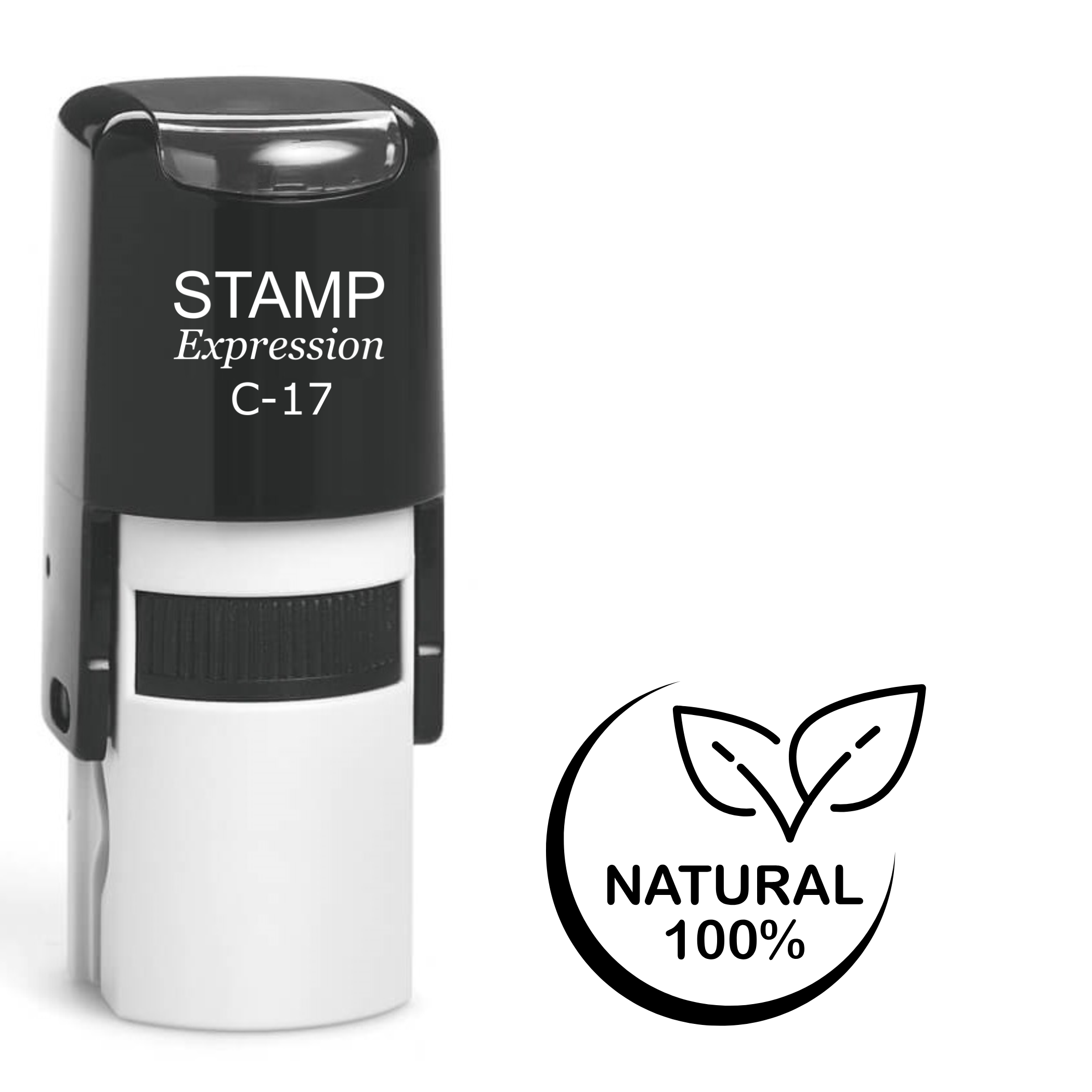 Natural 100% half-circle with leaves Self Inking Rubber Stamp (SH-63319)