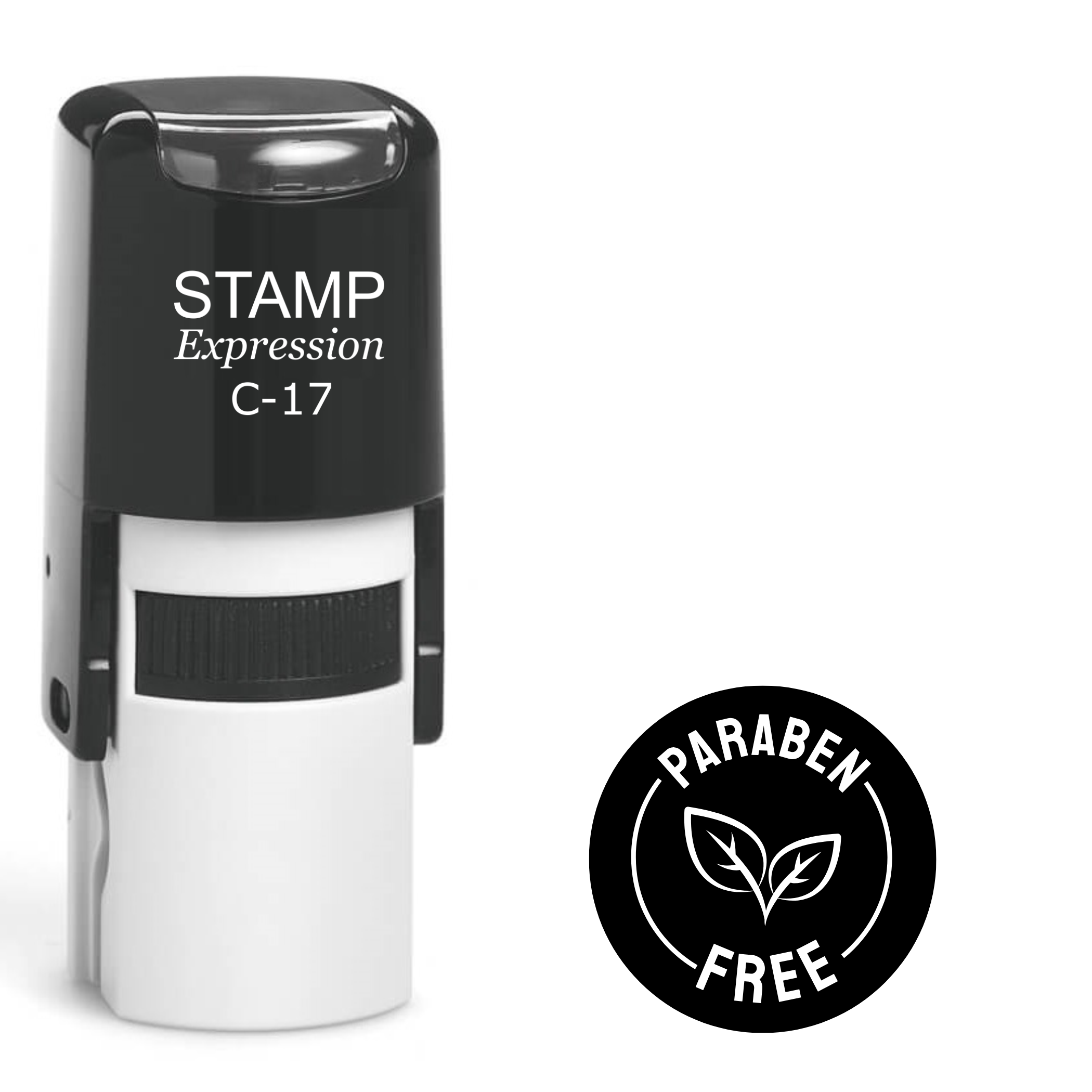 Paraben-free circle with leaves Self Inking Rubber Stamp (SH-63325)