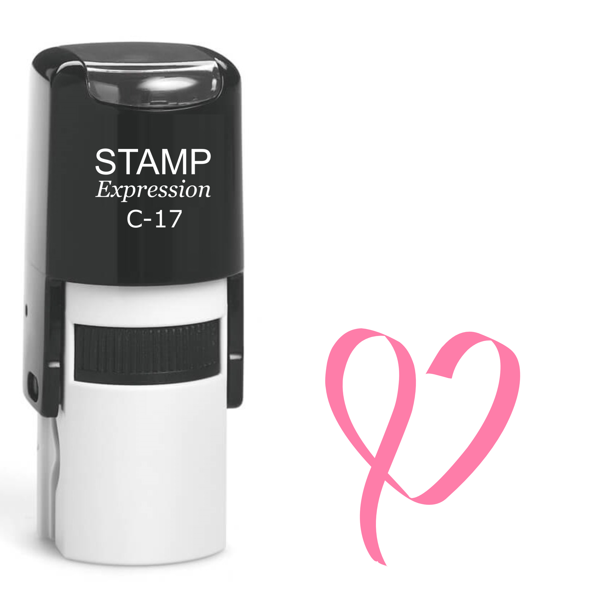 Breast cancer ribbon in heart Self Inking Rubber Stamp (SH-63333)