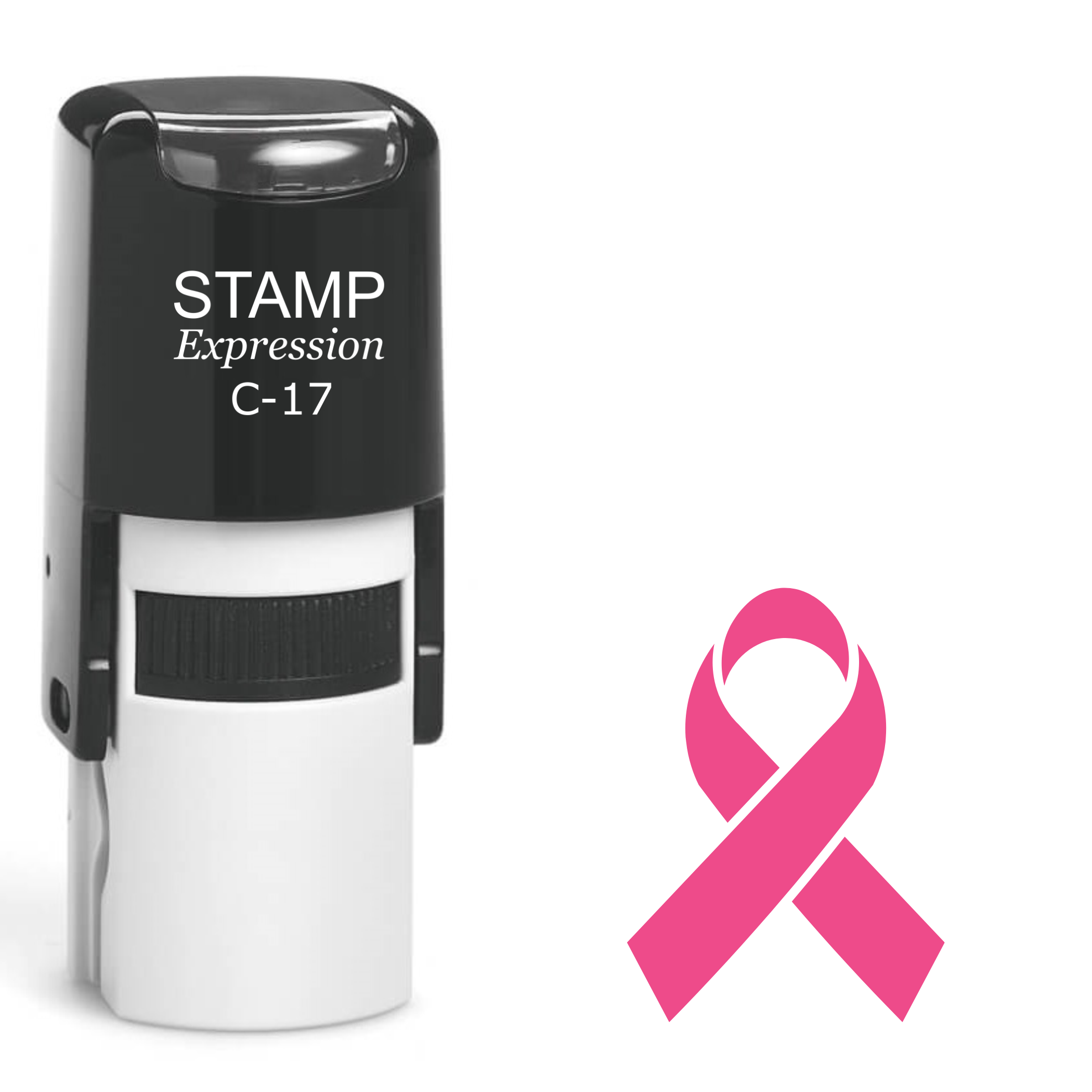 Simple breast cancer ribbon Self Inking Rubber Stamp (SH-63334)