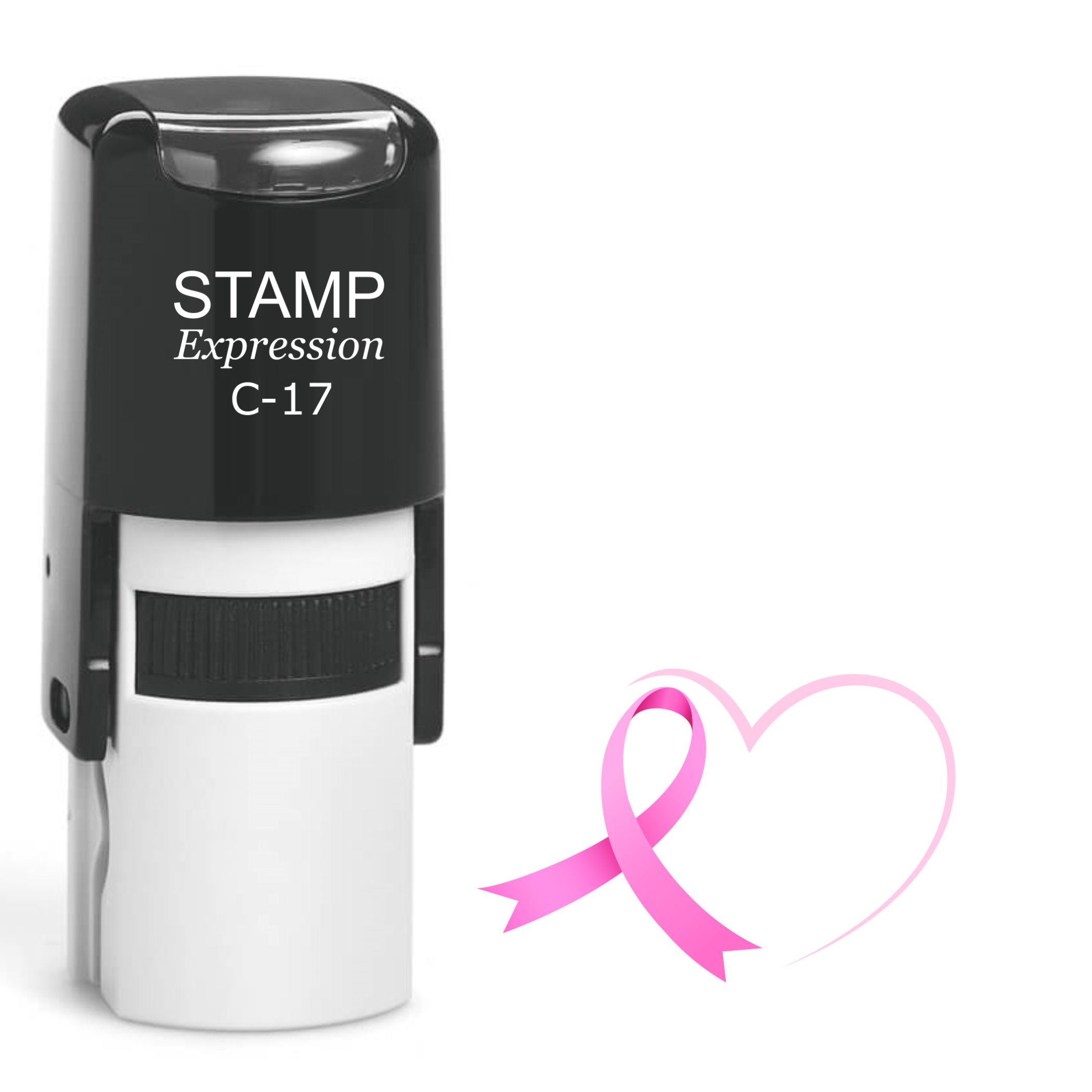 Breast cancer with heart Self Inking Rubber Stamp (SH-63343)