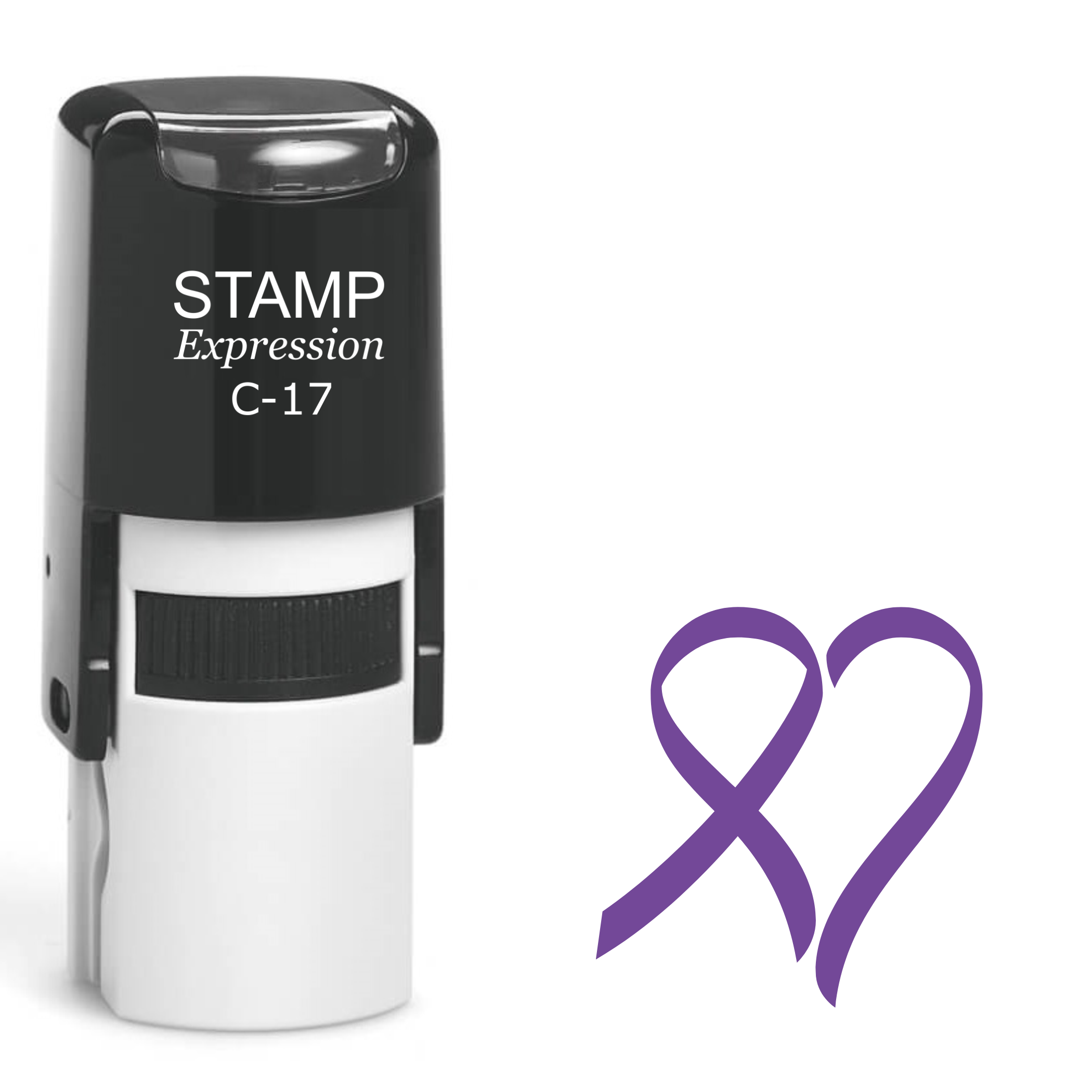 Alzheimer’s awareness heart ribbon Self Inking Rubber Stamp (SH-63347)