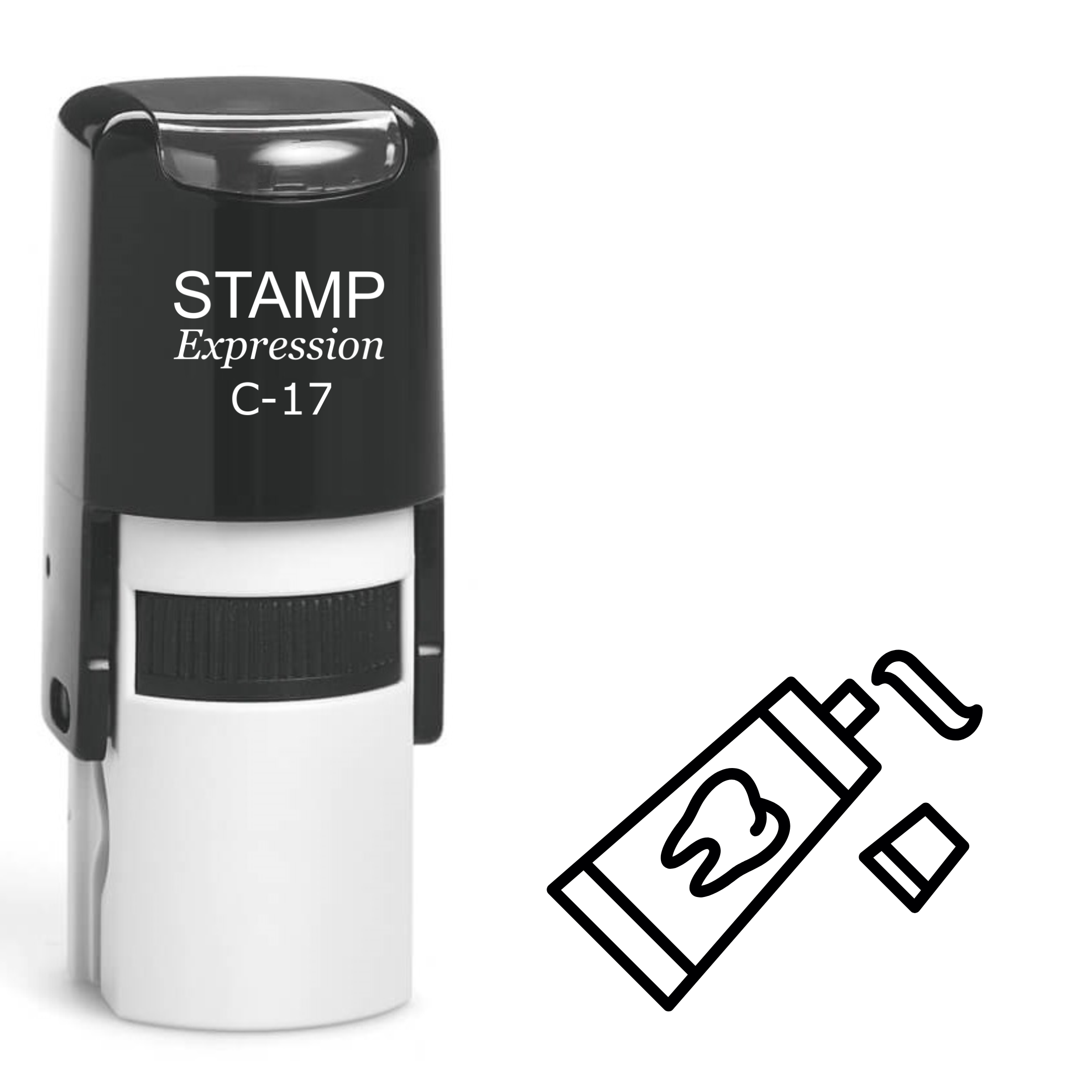 Open toothpaste Self Inking Rubber Stamp (SH-63353)