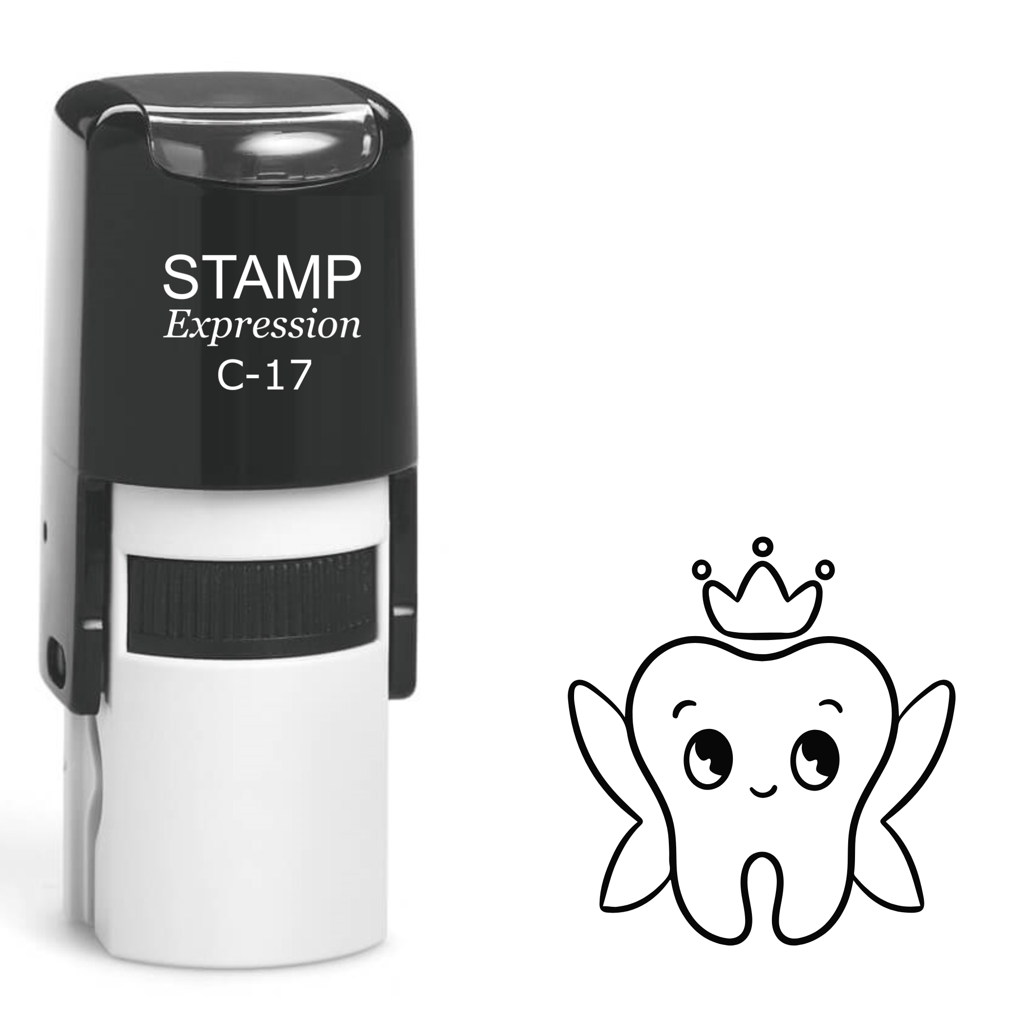 Cute tooth fairy with crown Self Inking Rubber Stamp (SH-63357)
