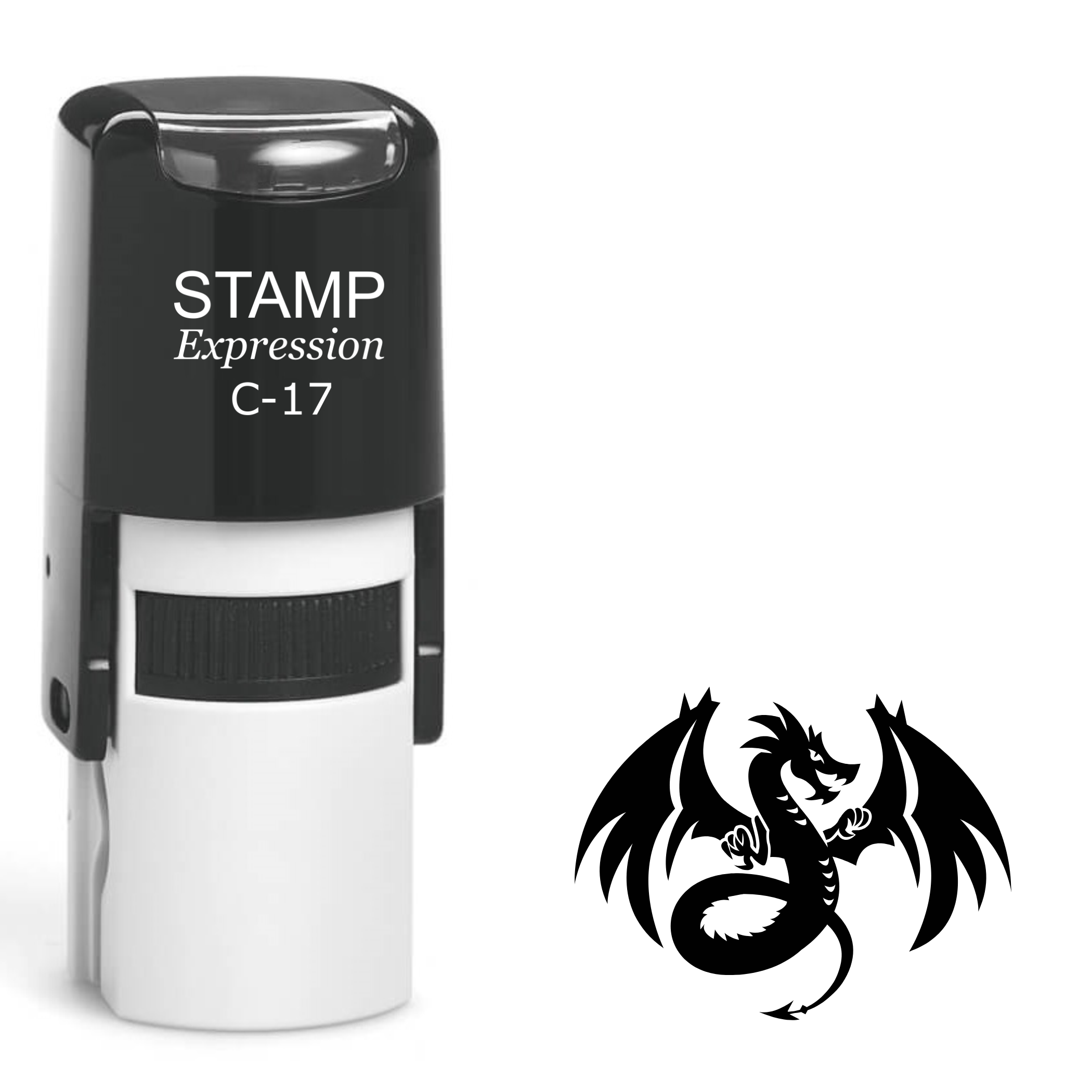 Mystical dragon with open wings Self Inking Rubber Stamp (SH-63362)