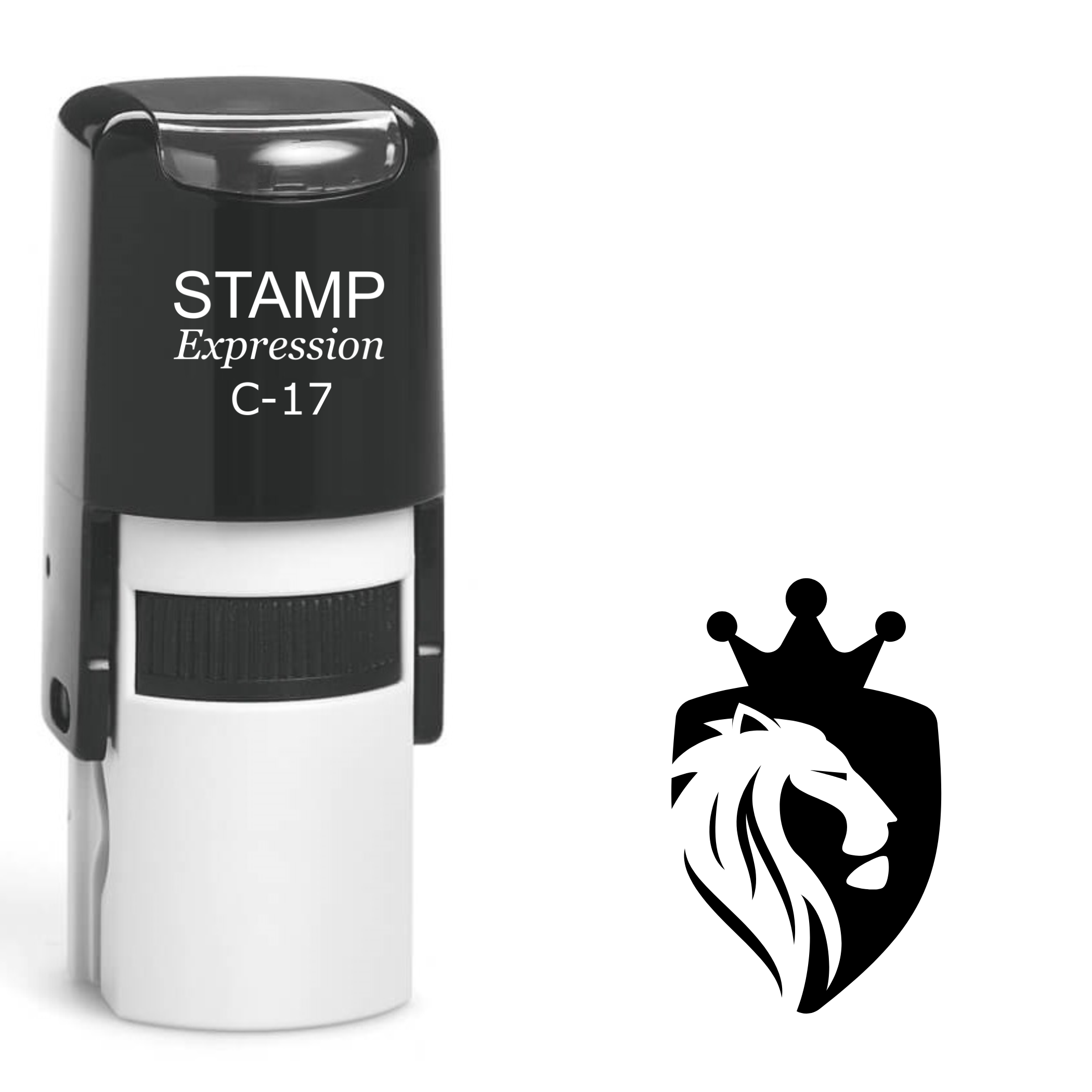 Shield with crown and lion Self Inking Rubber Stamp (SH-63363)
