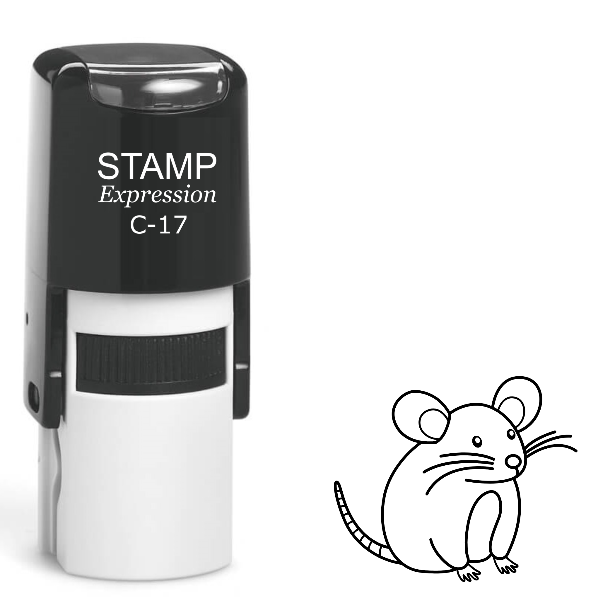 Cute rat outline Self Inking Rubber Stamp (SH-63372)