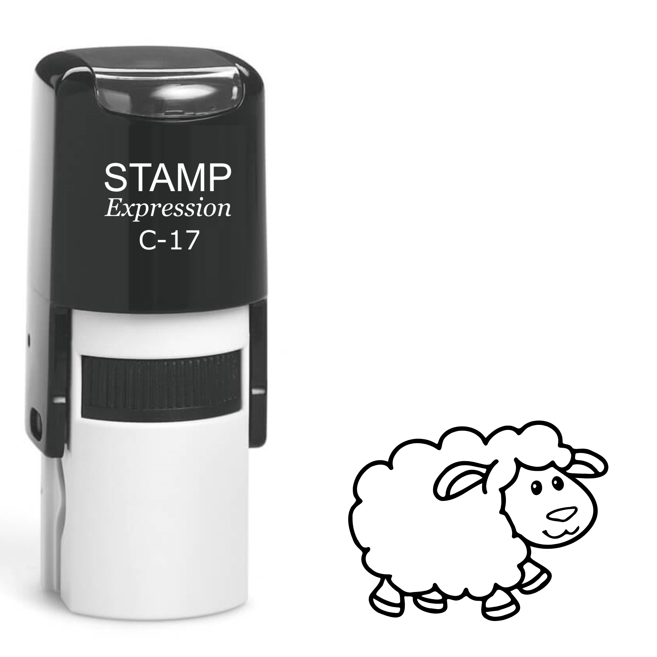 Happy baby sheep outline Self Inking Rubber Stamp (SH-63373)