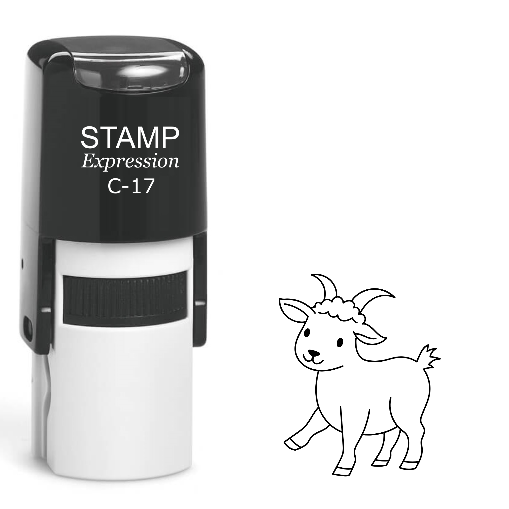 Dancing baby goat outline Self Inking Rubber Stamp (SH-63374)
