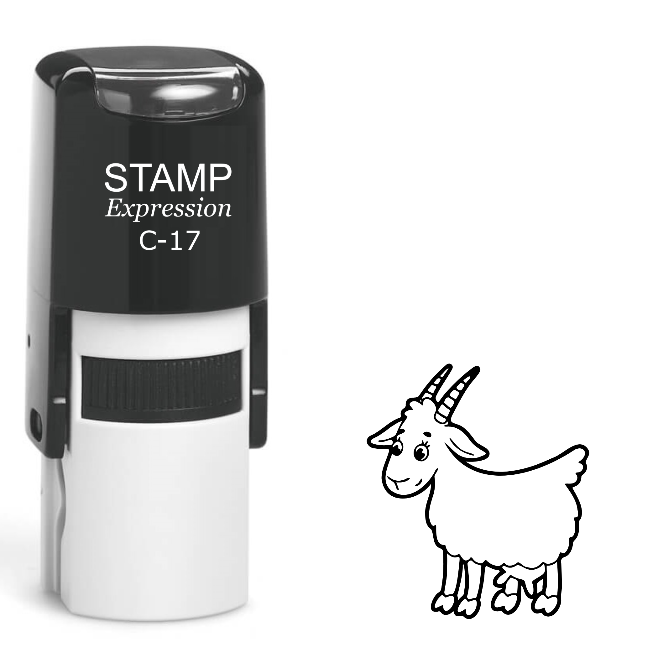 Cute baby goat Self Inking Rubber Stamp (SH-63378)