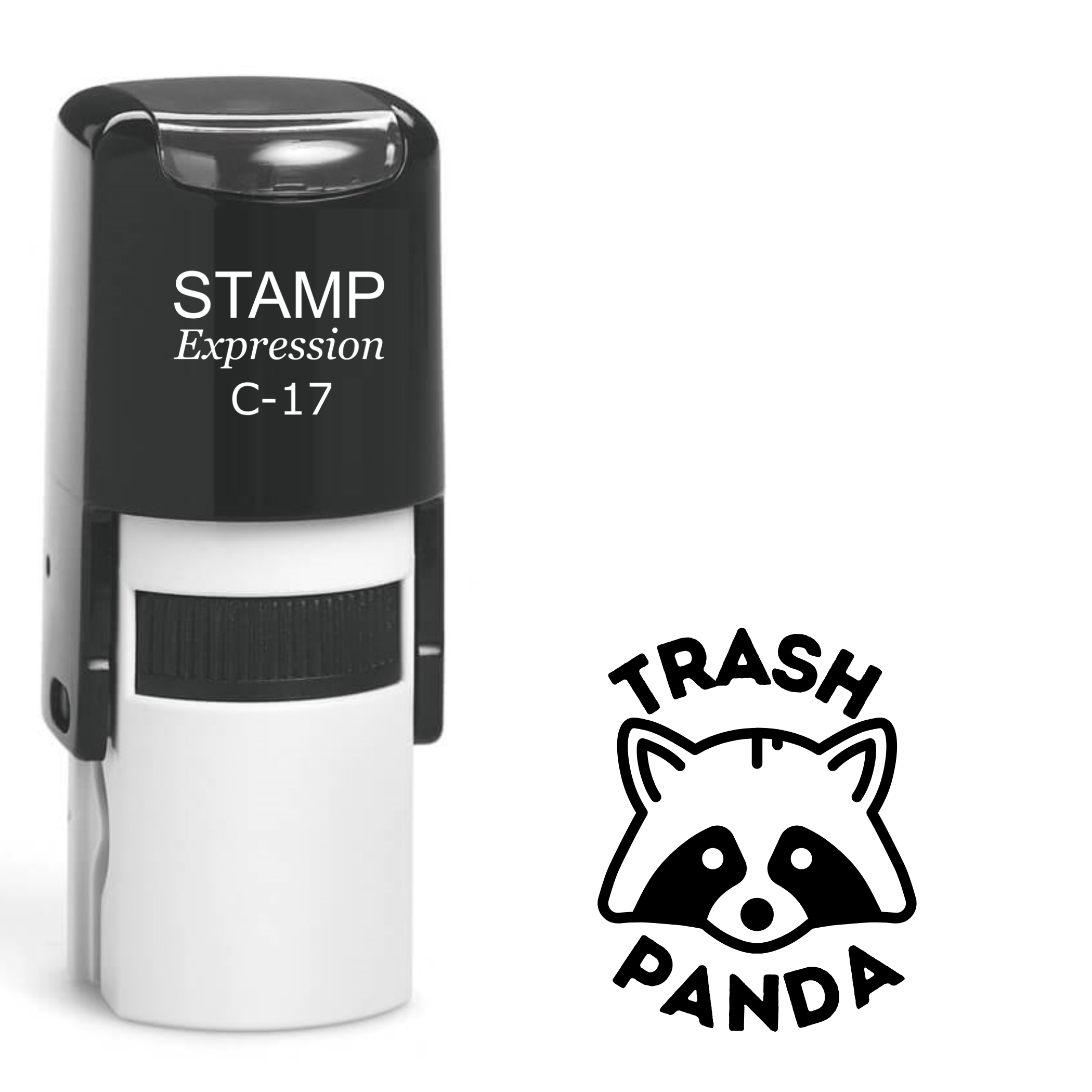 Trash panda with raccoon face outline Self Inking Rubber Stamp (SH-63396)