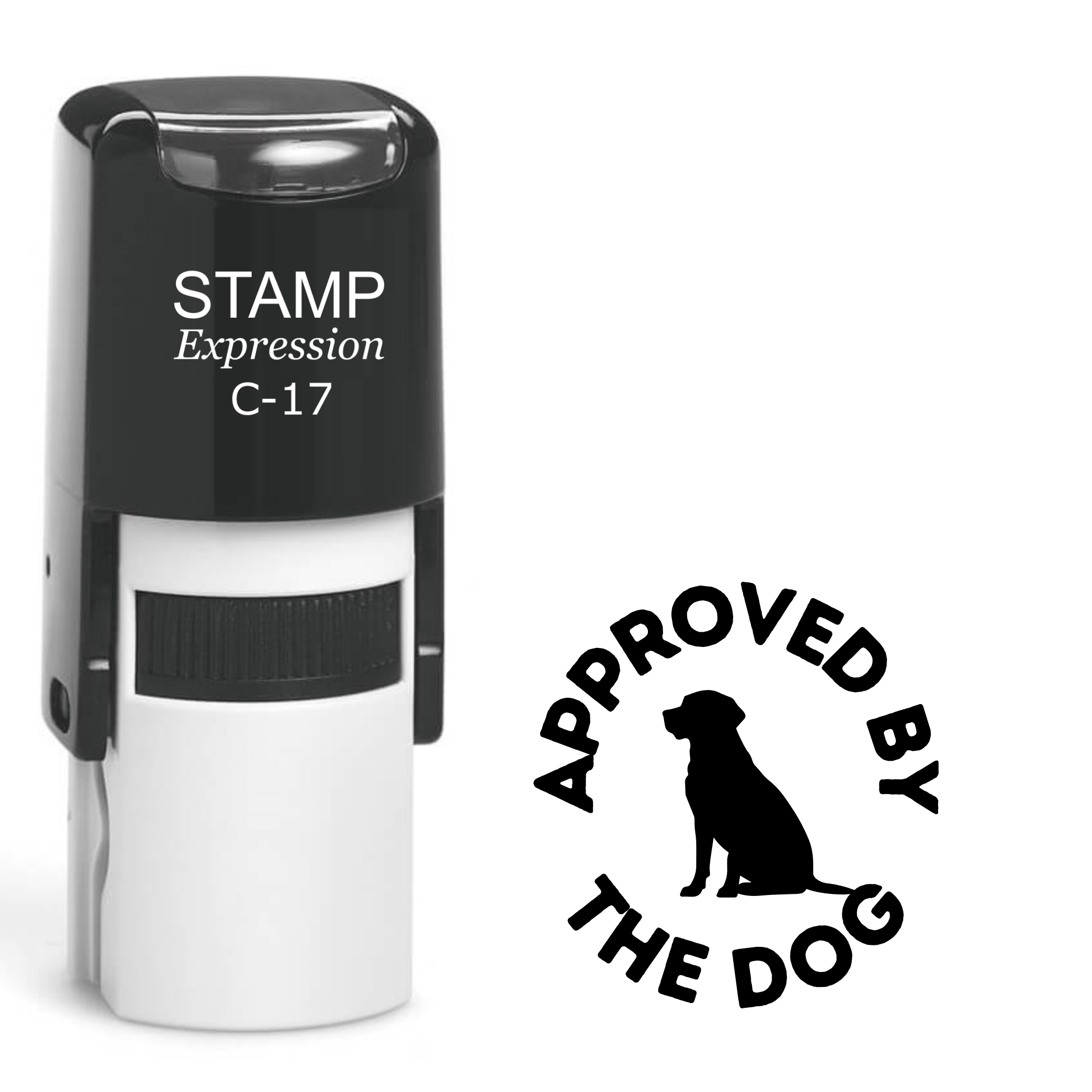 Approved by the dog sitting dog silhouette Self Inking Rubber Stamp (SH-63415)