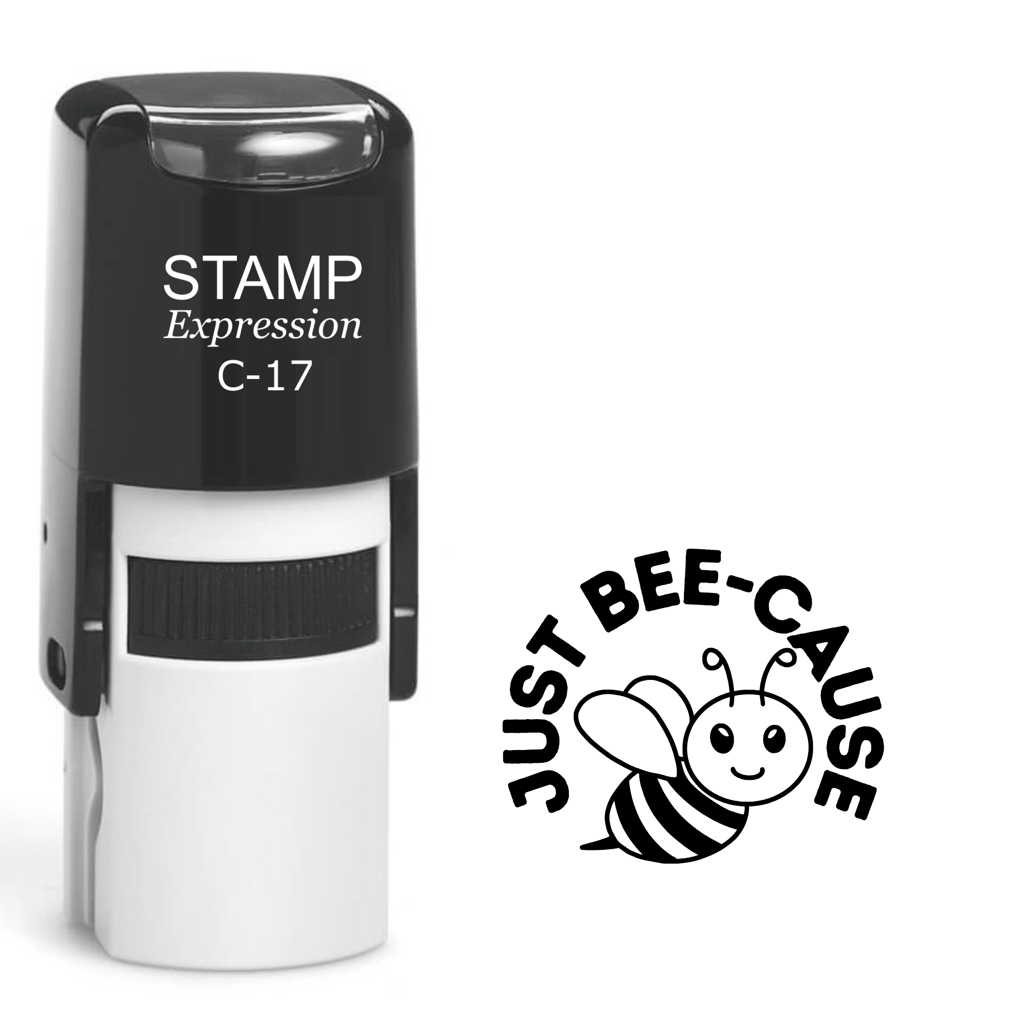 Just bee-cause flying bee school teacher Self Inking Rubber Stamp (SH-63419)