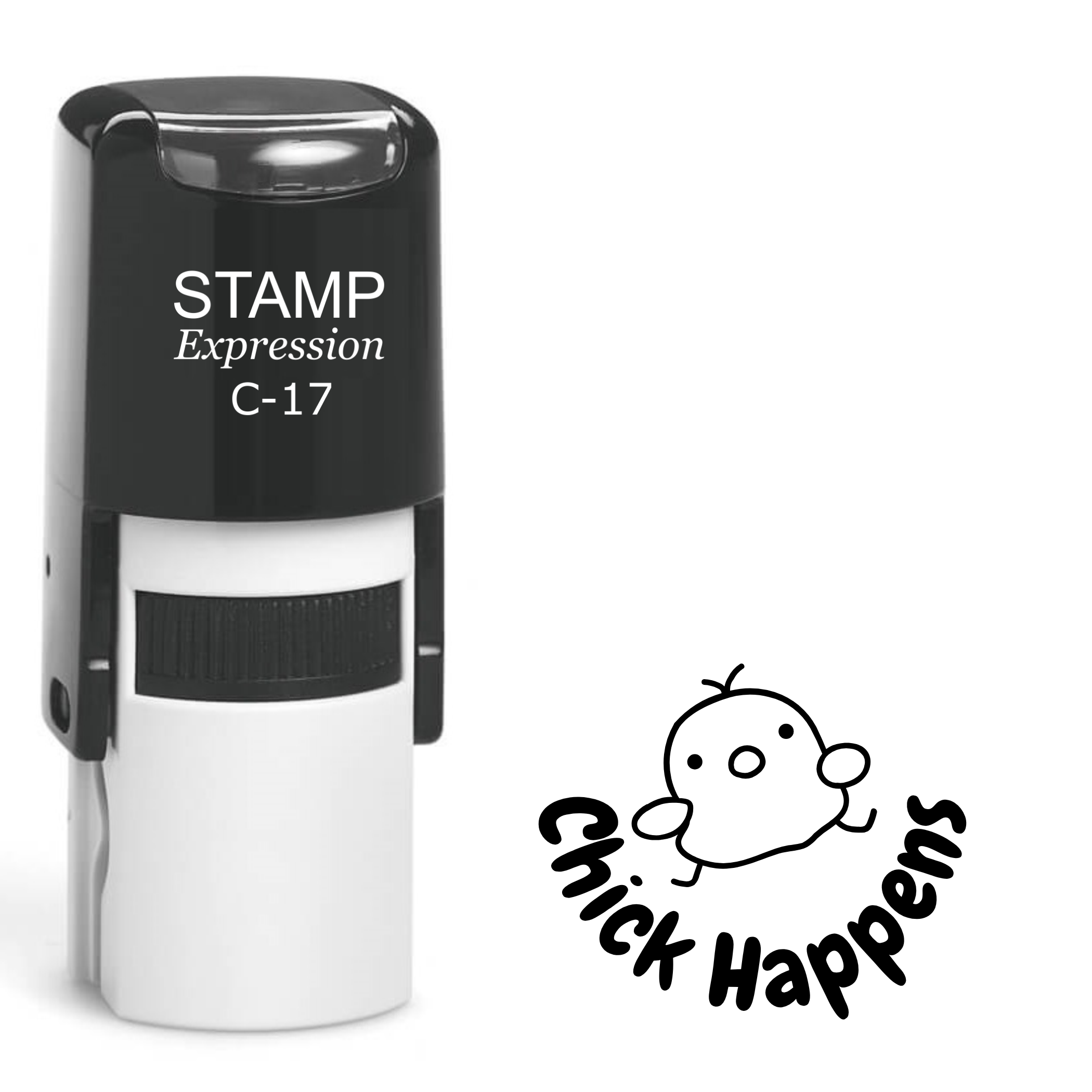 Chick happens with funny chick Self Inking Rubber Stamp (SH-63434)