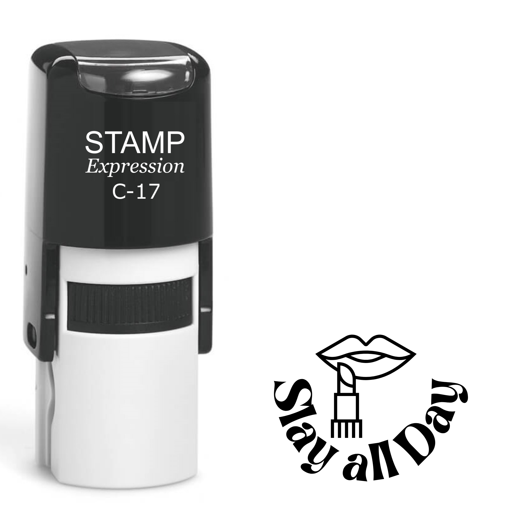 Slay all day with lipstick and lips Self Inking Rubber Stamp (SH-63438)