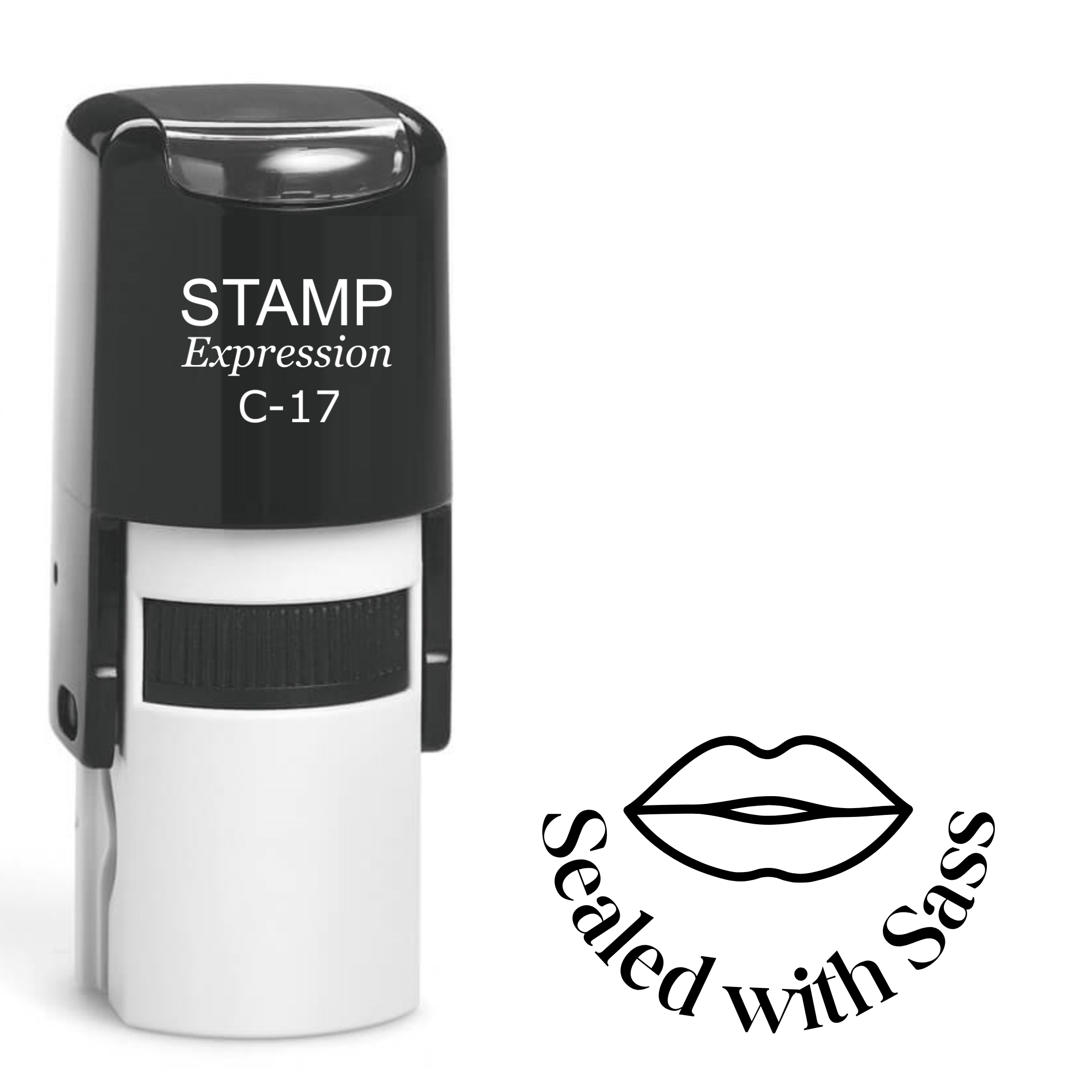 Sealed with sass lips outline Self Inking Rubber Stamp (SH-63439)