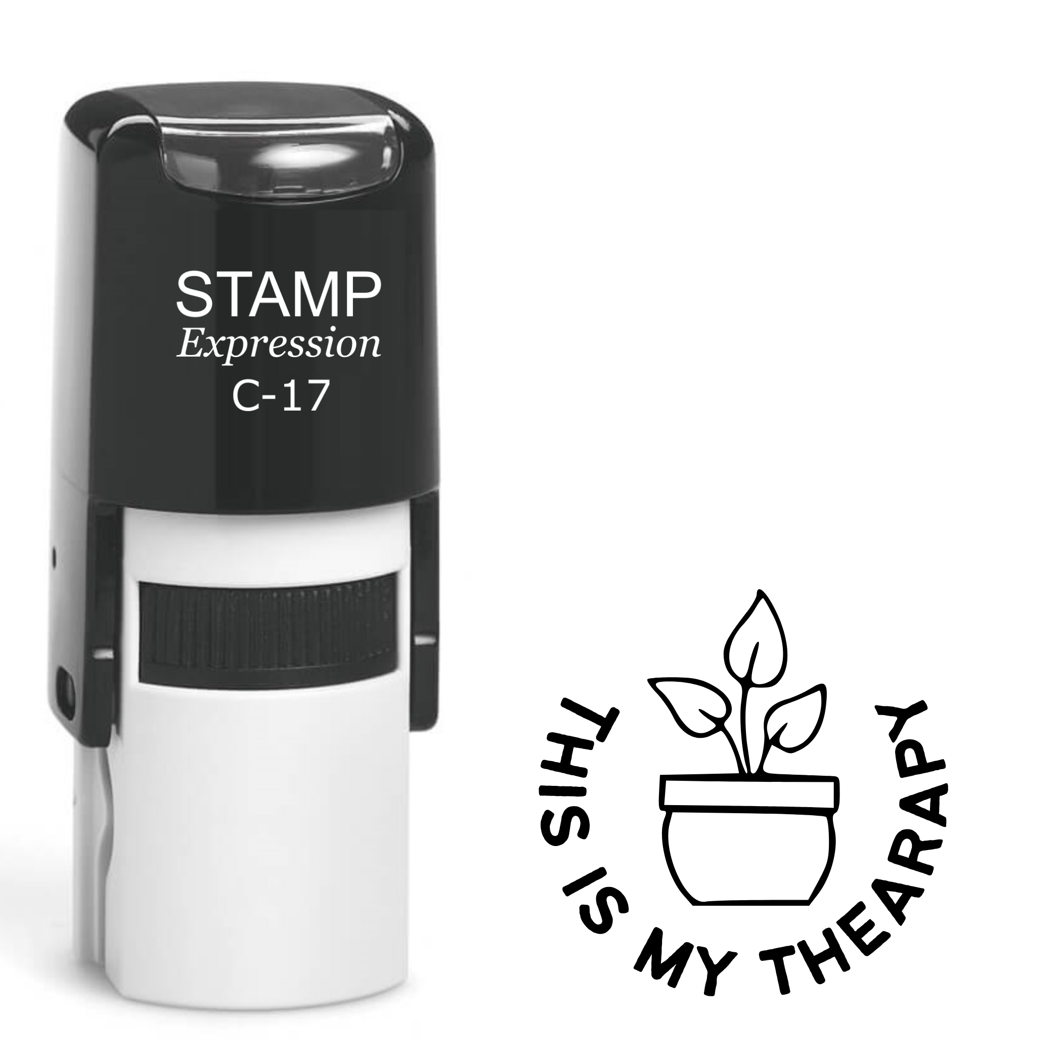 This is my therapy with flower pot gardening Self Inking Rubber Stamp (SH-63440)