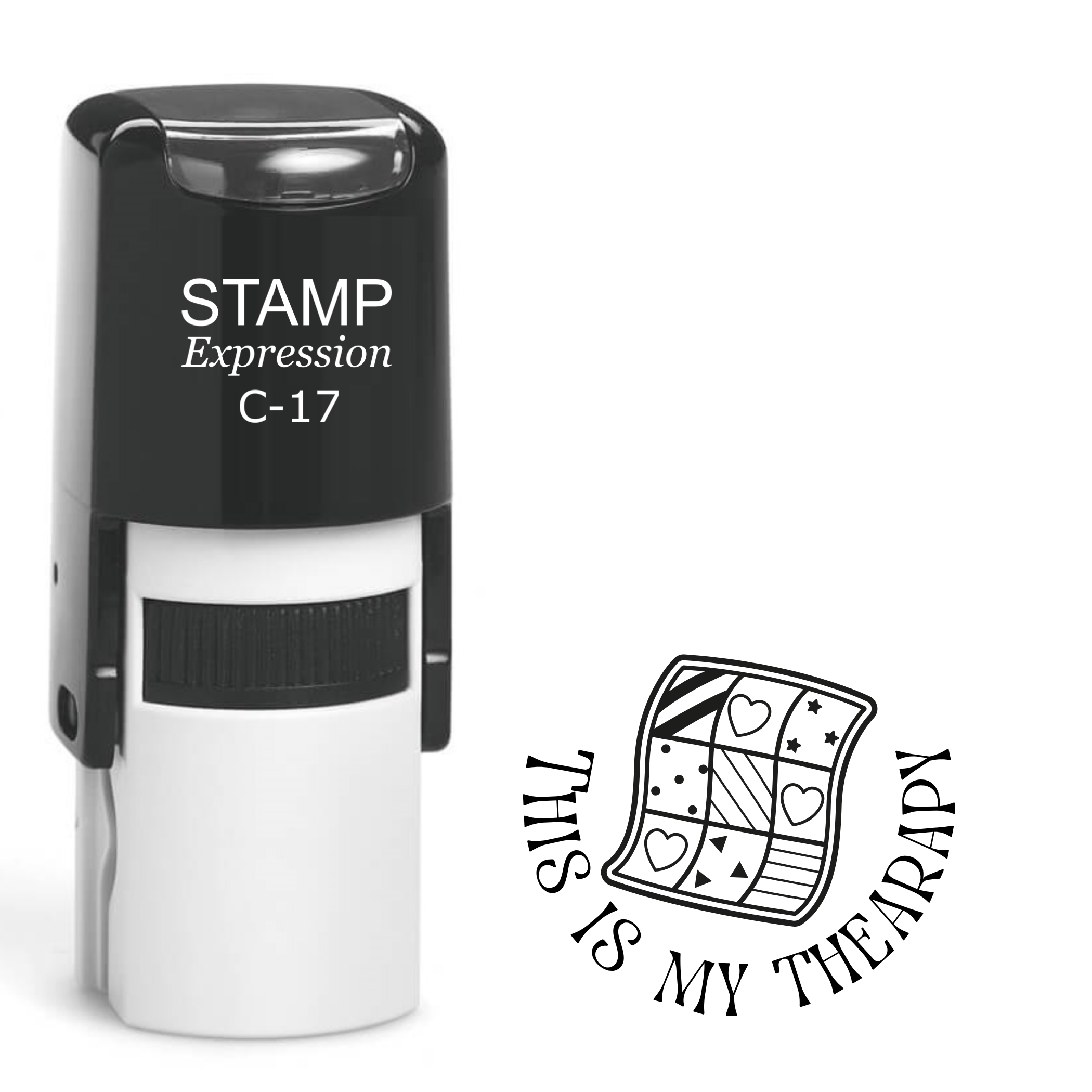 This is my therapy with quilt Self Inking Rubber Stamp (SH-63447)