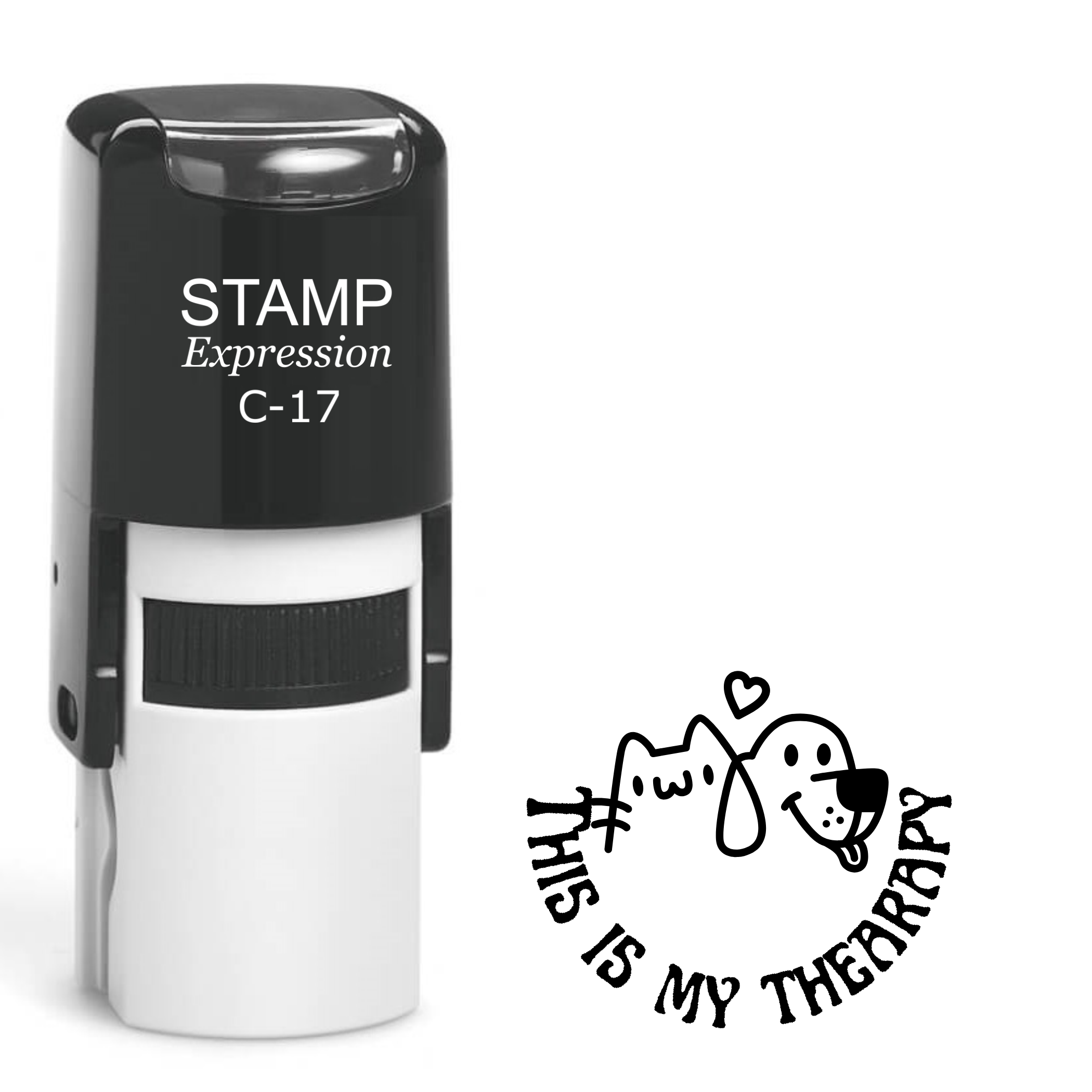 This is my therapy cat and dog with heart Self Inking Rubber Stamp (SH-63448)