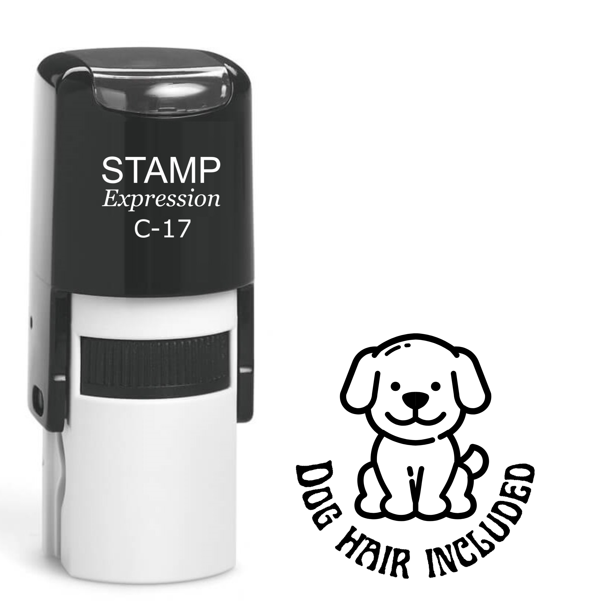 Dog hair included with cute puppy Self Inking Rubber Stamp (SH-63452)